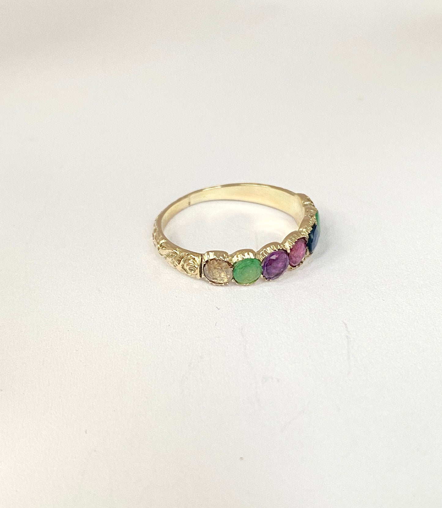 Rare, Georgian, 15ct Gold, Dearest, Acrostic Multi Gemstone Ring