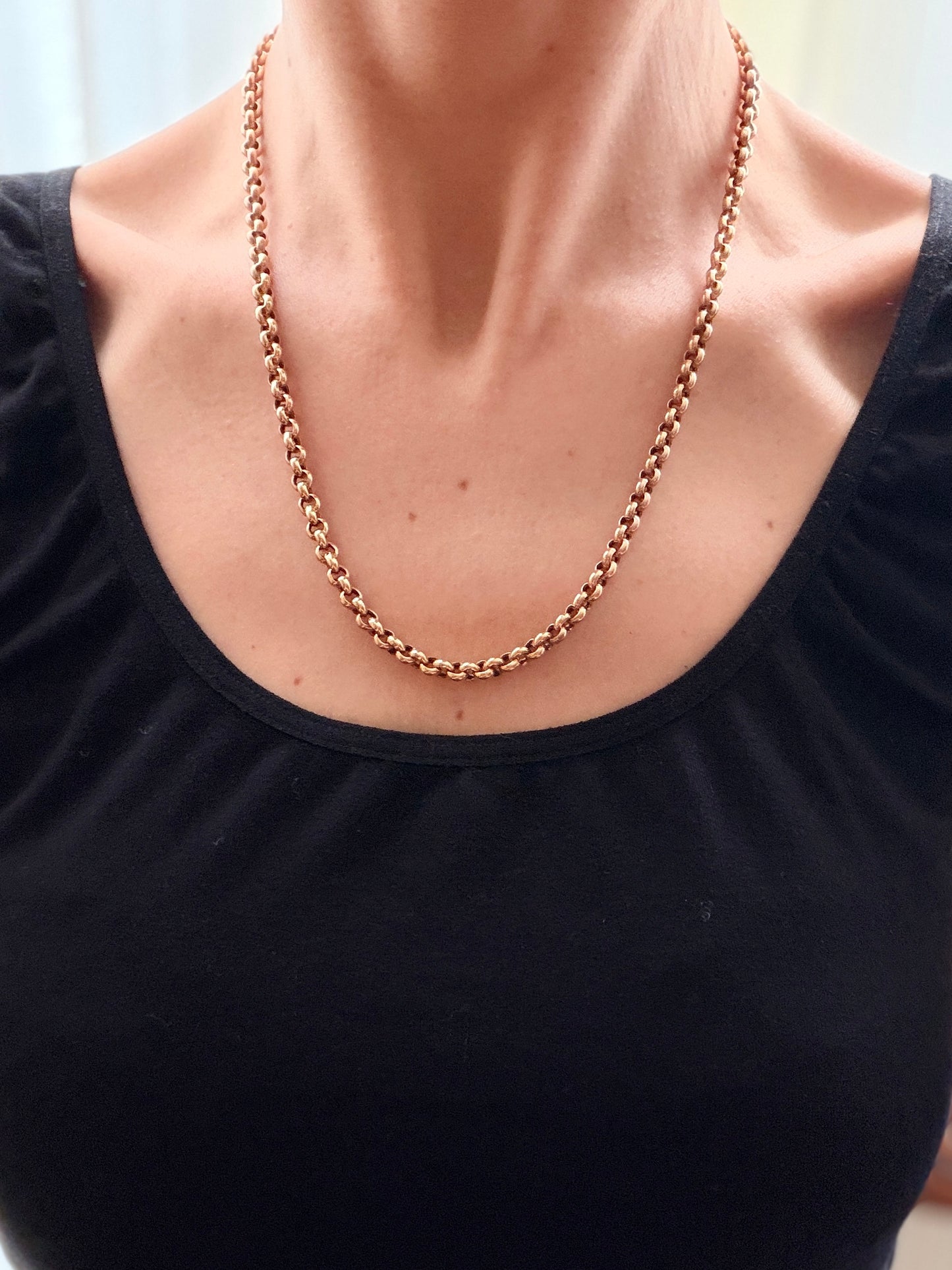 Chunky, Hallmarked, 9ct Gold Belcher Chain, 18.14g and 21 inches