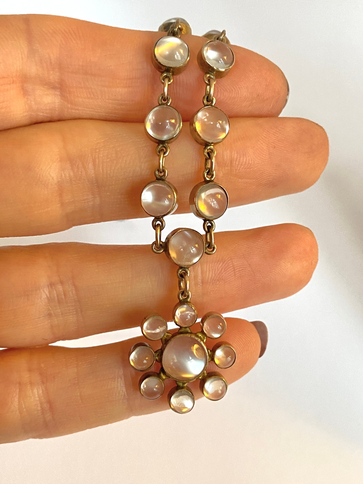 Reserved FINAL payment Stunning, Art Deco, 1930s, 9ct Gold, Moonstone Necklace