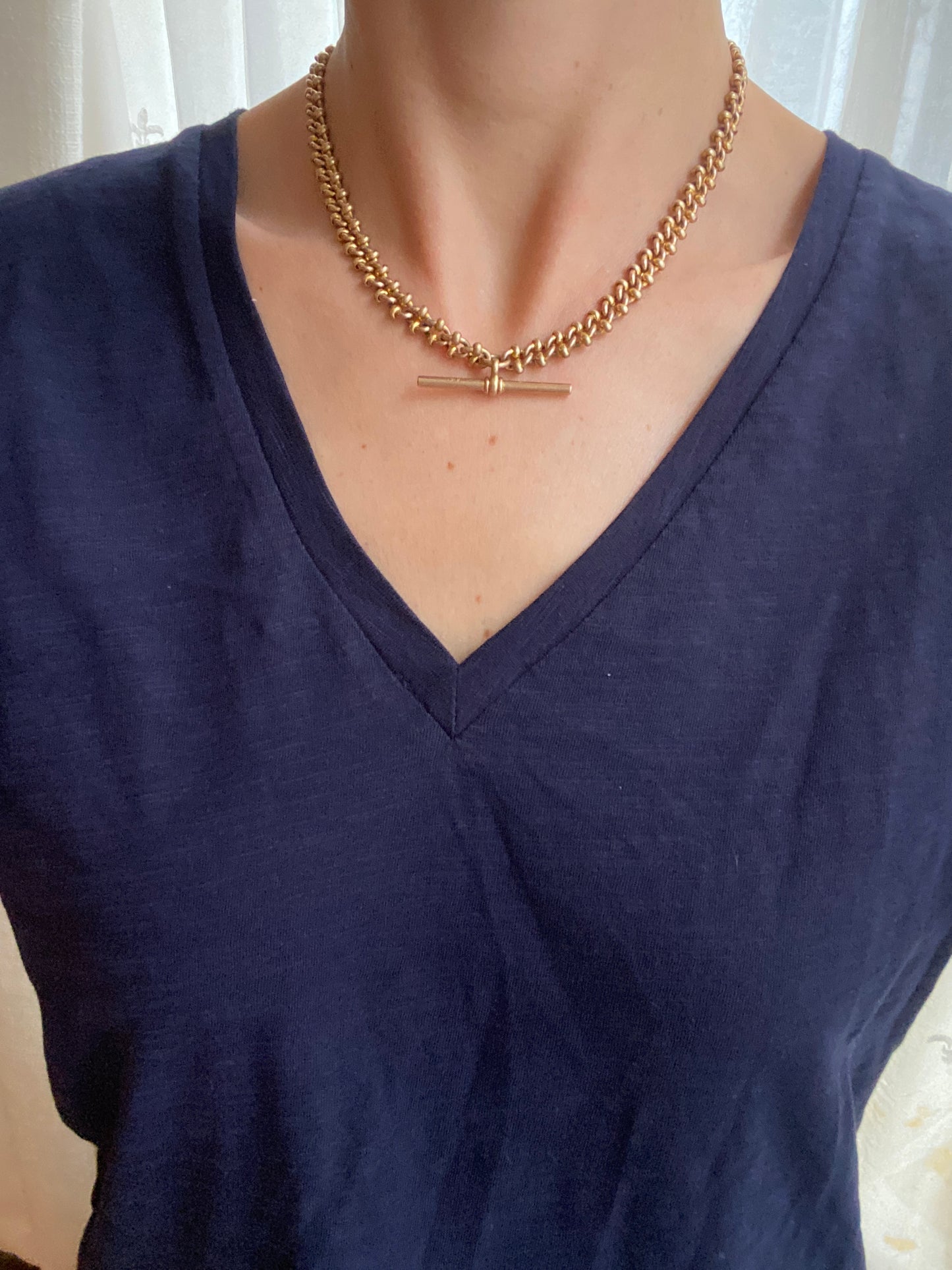 16 inch, Antique, Fancy Link Pinchbeck Watch Chain (42.85g)