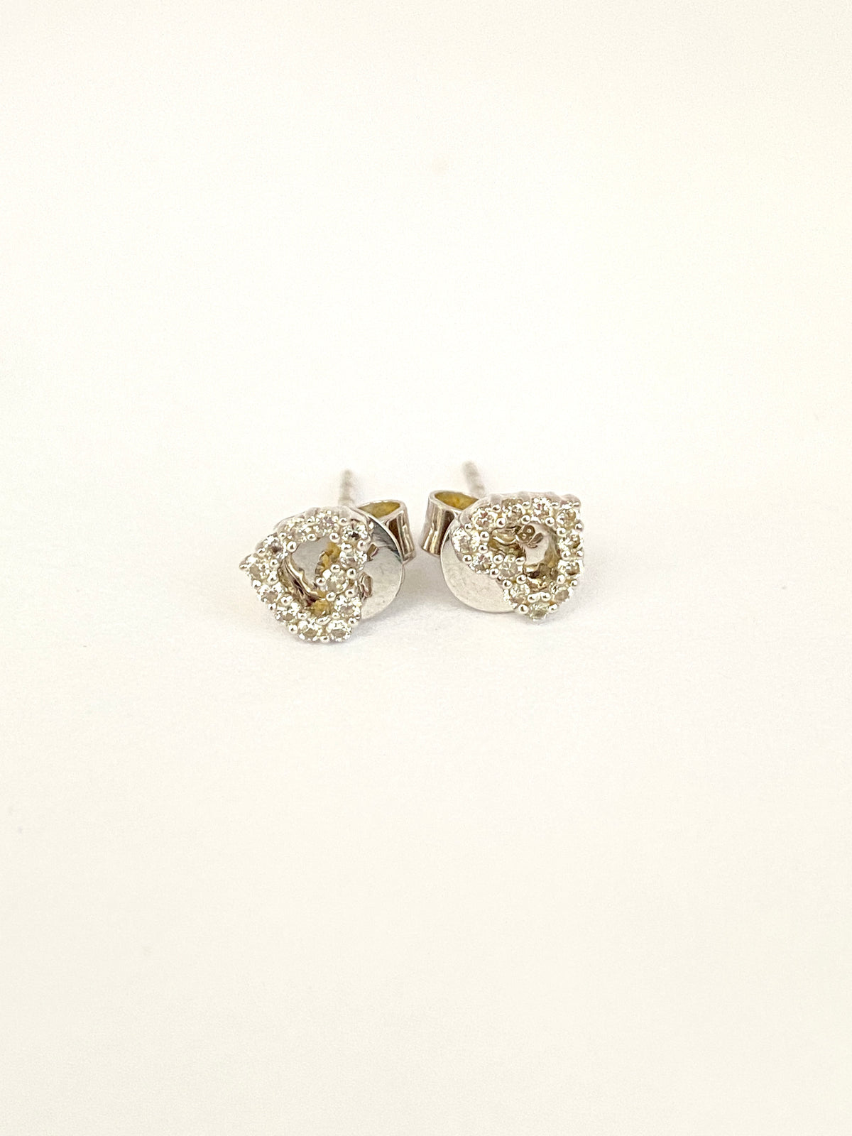 Vintage, 18ct Gold Diamond Heart Studs