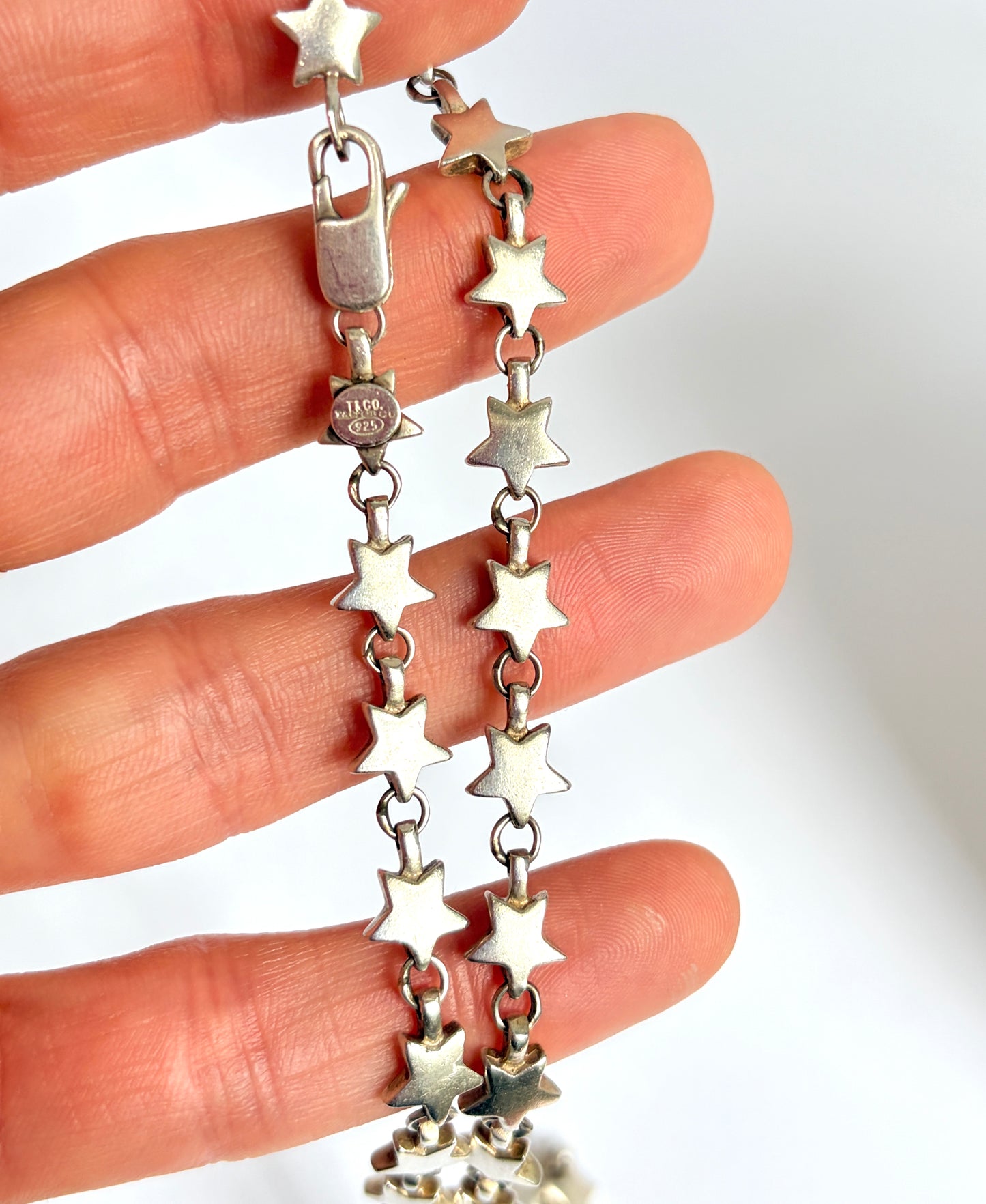 Fabulous, Vintage, Tiffany Puffy Silver Star Necklace, 16 inches, 28g.