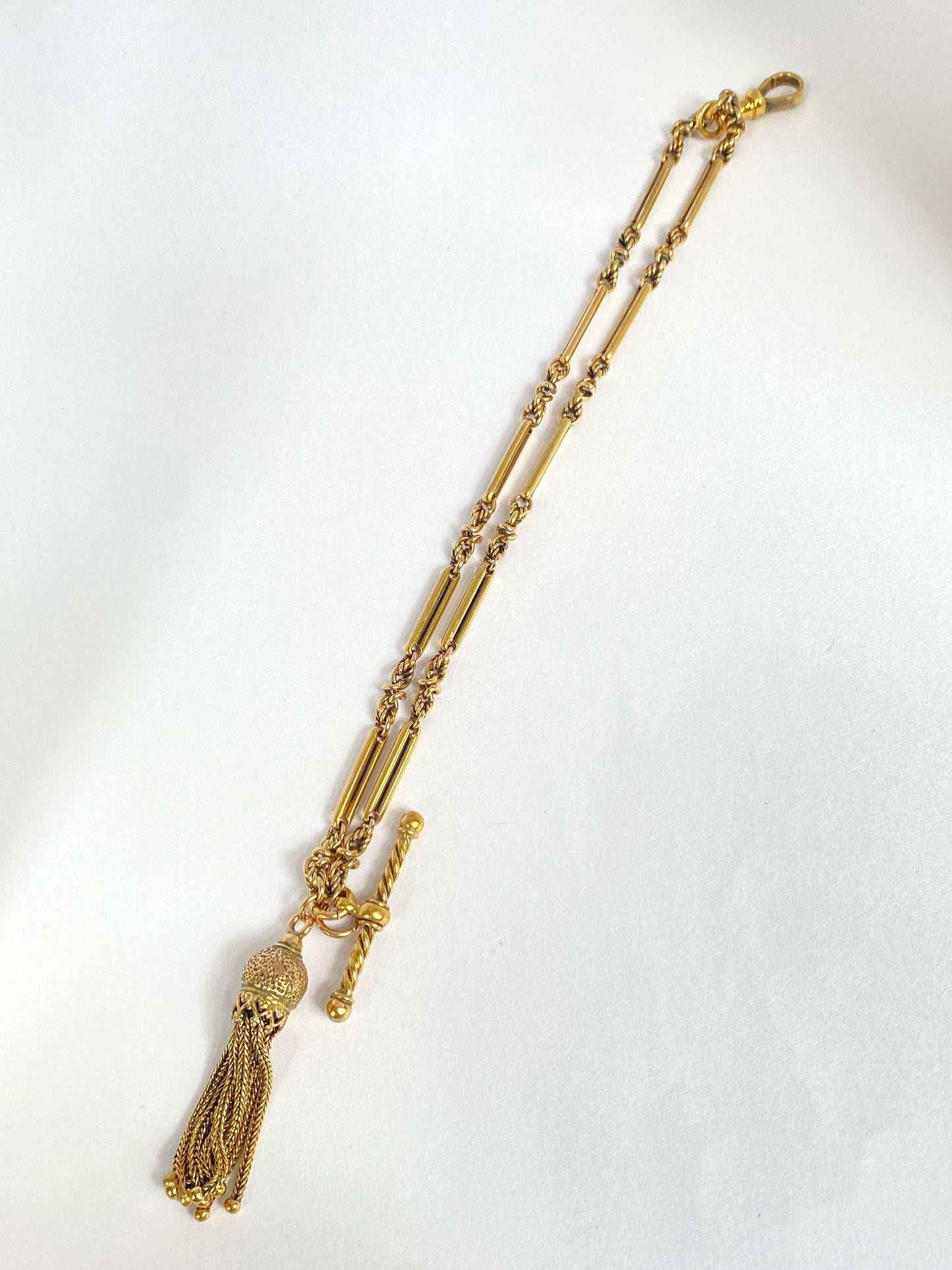 Rare, Antique, 15ct Sold Gold Albertina Watch Chain Bracelet (23.41g)