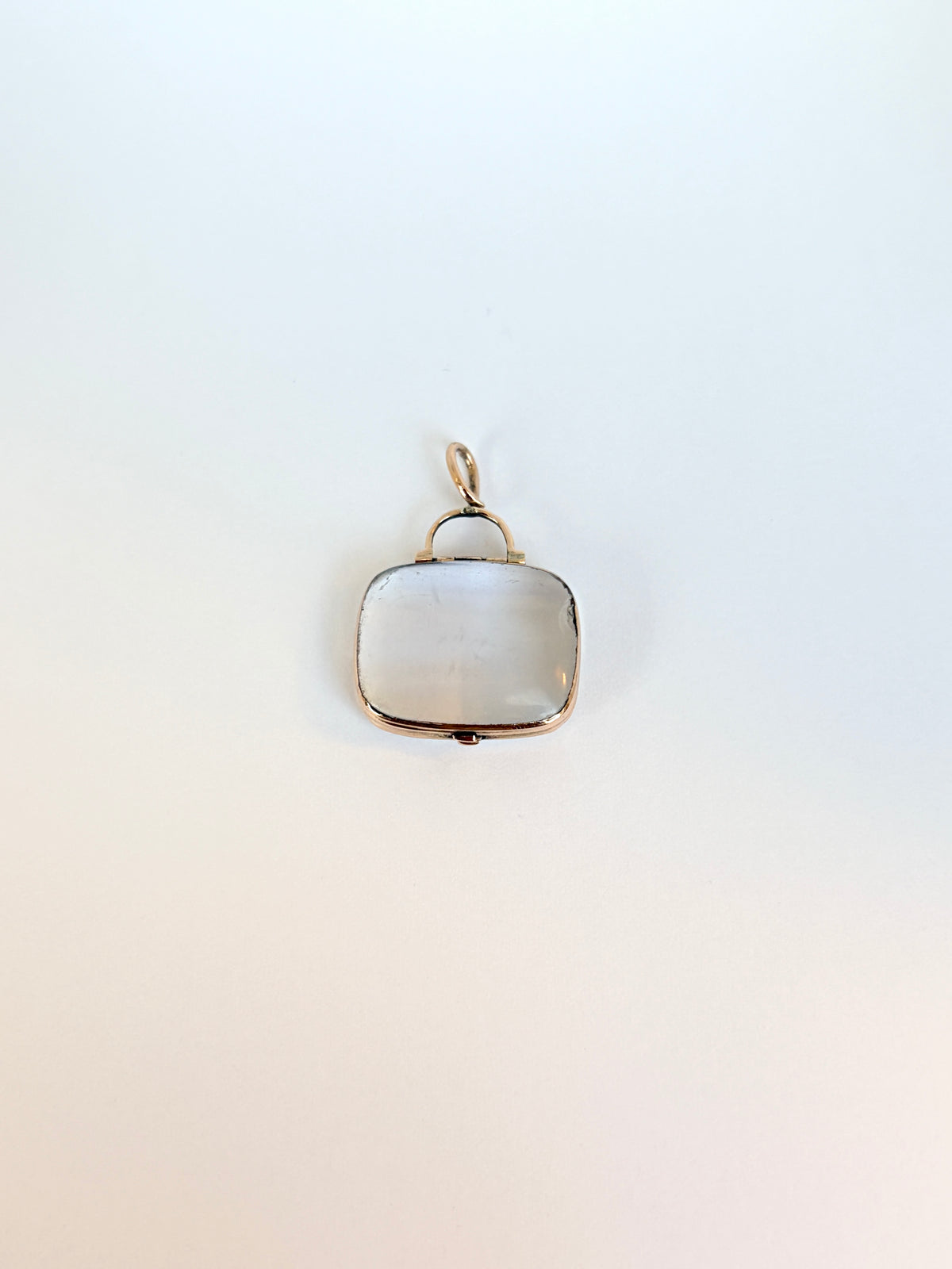 Vintage, Rectangle 9ct Gold Clear Pendant/Locket