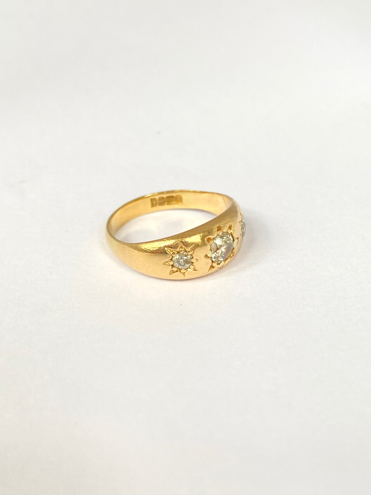 Reserved Vintage, 18ct Gold, Diamond, 3 Star, Gypsy Ring, Hallmarked Birmingham, 1966