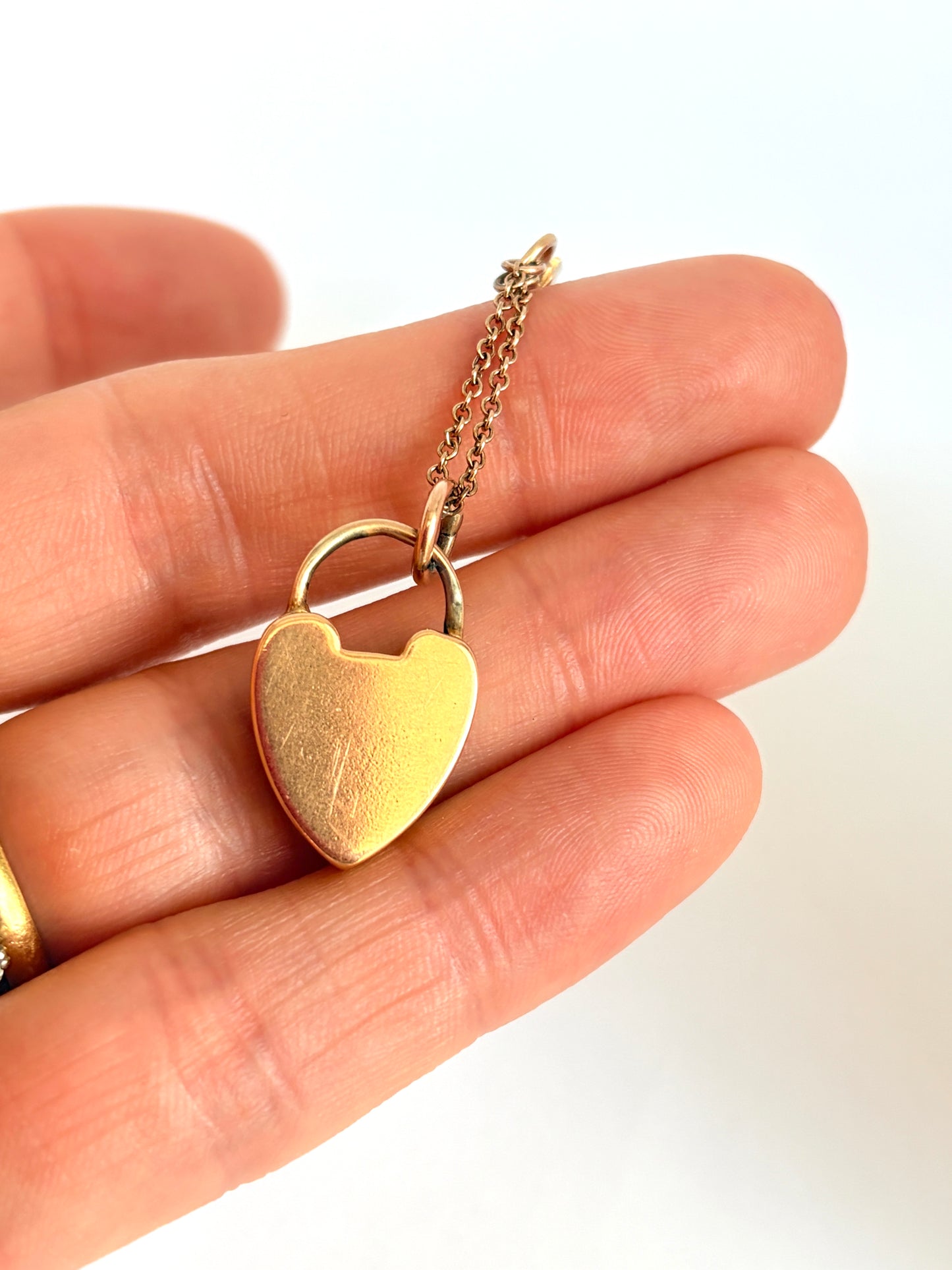 First payment Rare, Antique, 15ct Gold Heart Padlock clasp with matching key and horse shoe bracelet