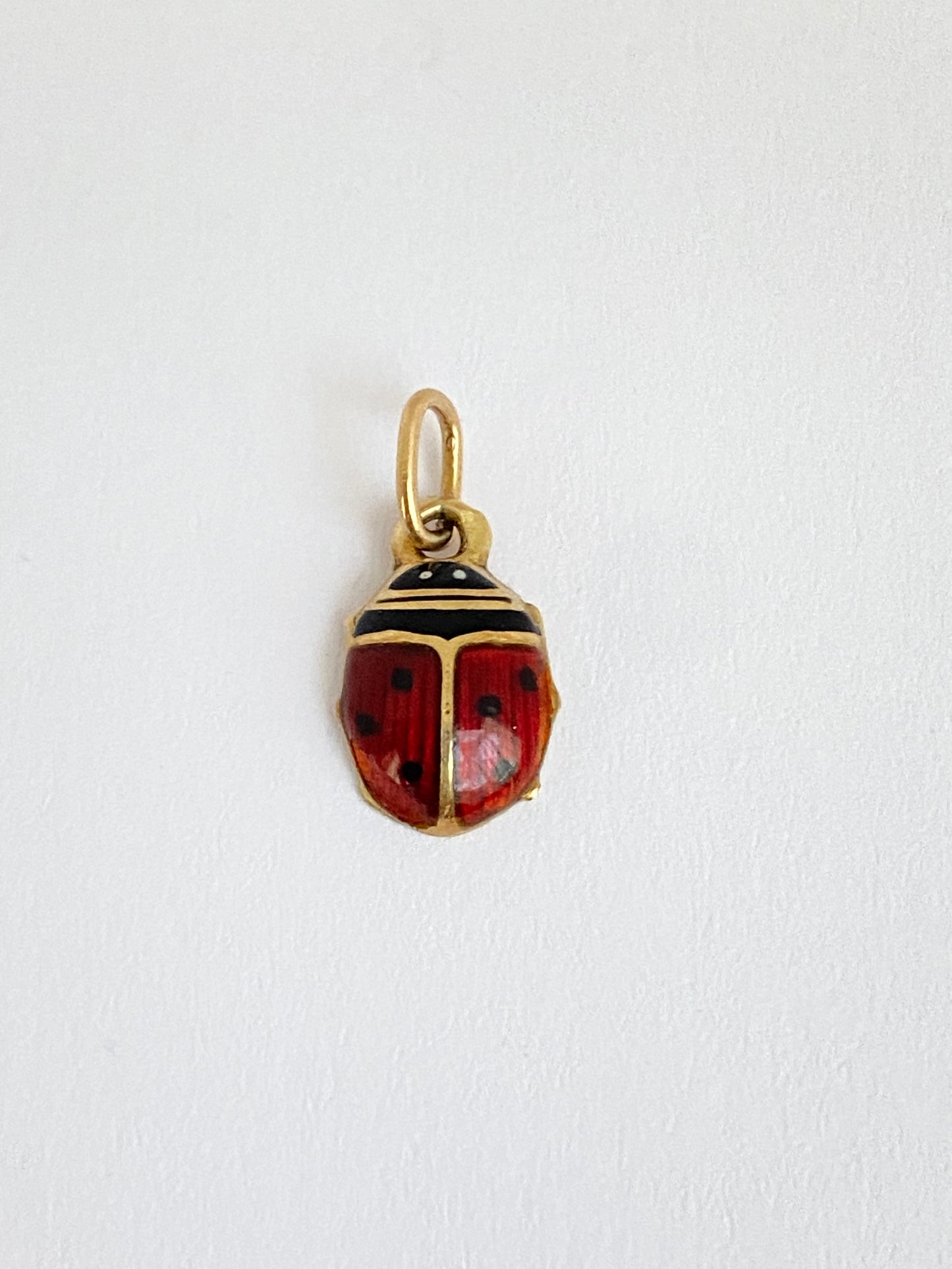 Vintage, 14ct Gold and Enamel, Lucky Ladybird / Ladybug Charm/Pendant