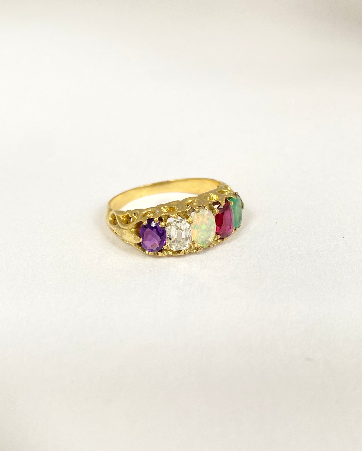 Vintage, 18ct Gold Multi Gem Acrostic, 'ADORE' ring