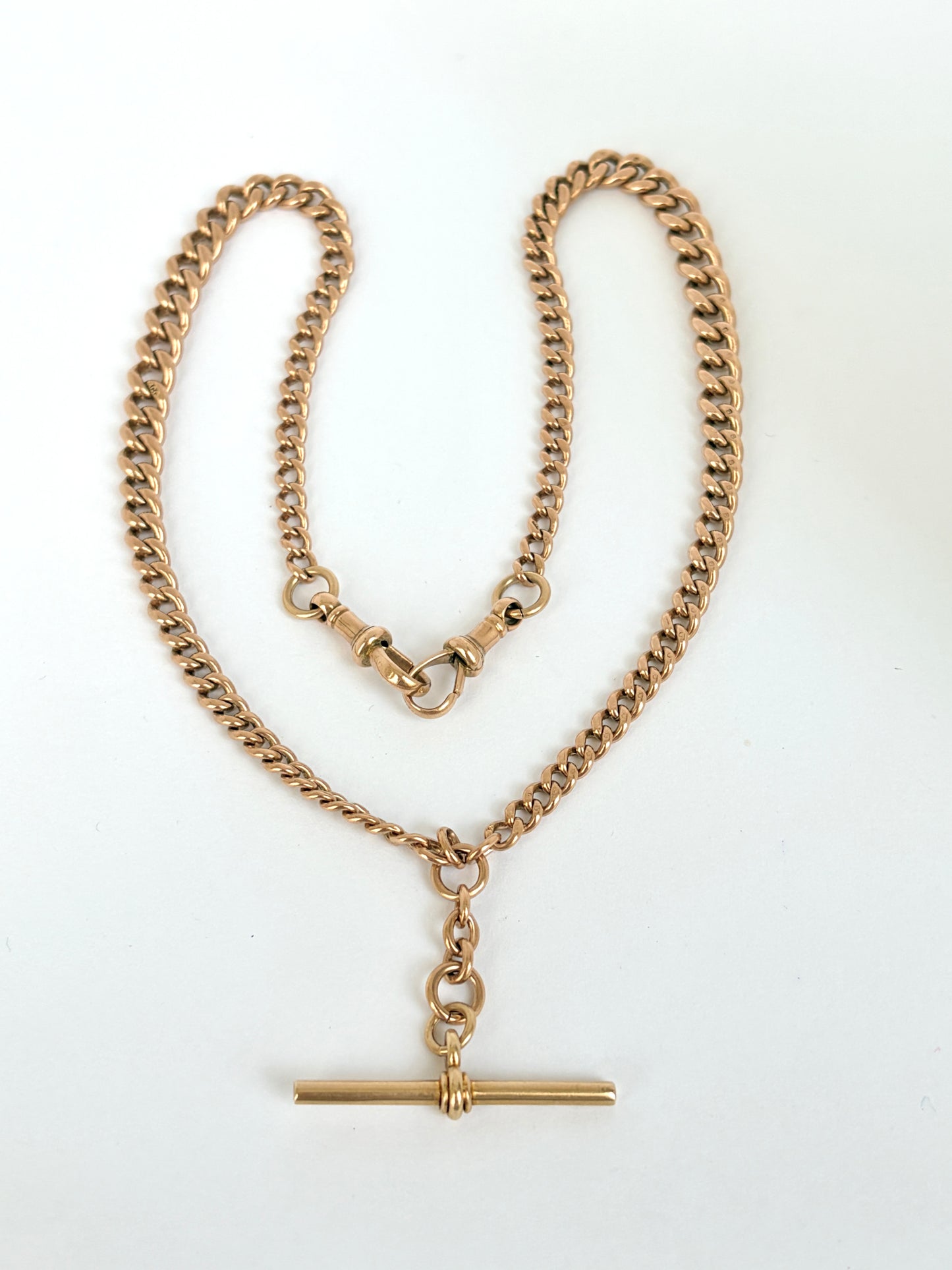 16.5 inch, Antique, Victorian 9ct Gold Albert Watch Chain (28.16g)