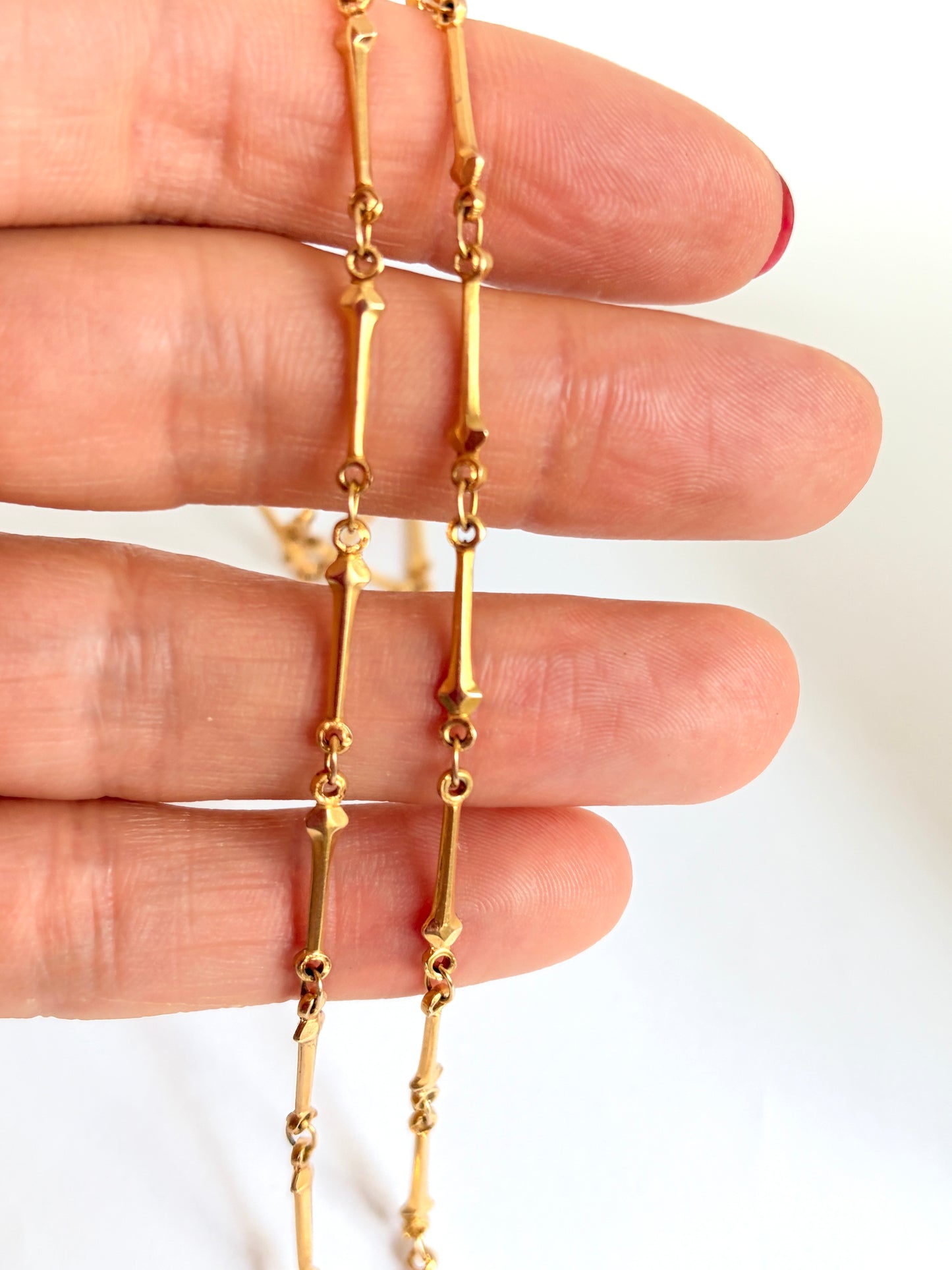 Vintage, 24 inch, 9ct Gold Pencil Fancy link Chain (11.05g)