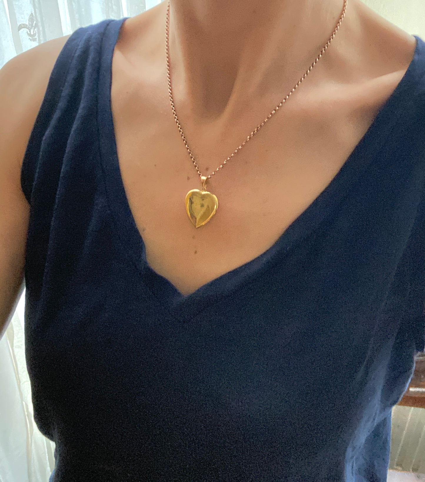 Large, 18ct Gold, Vintage, Heart-shaped Pendant