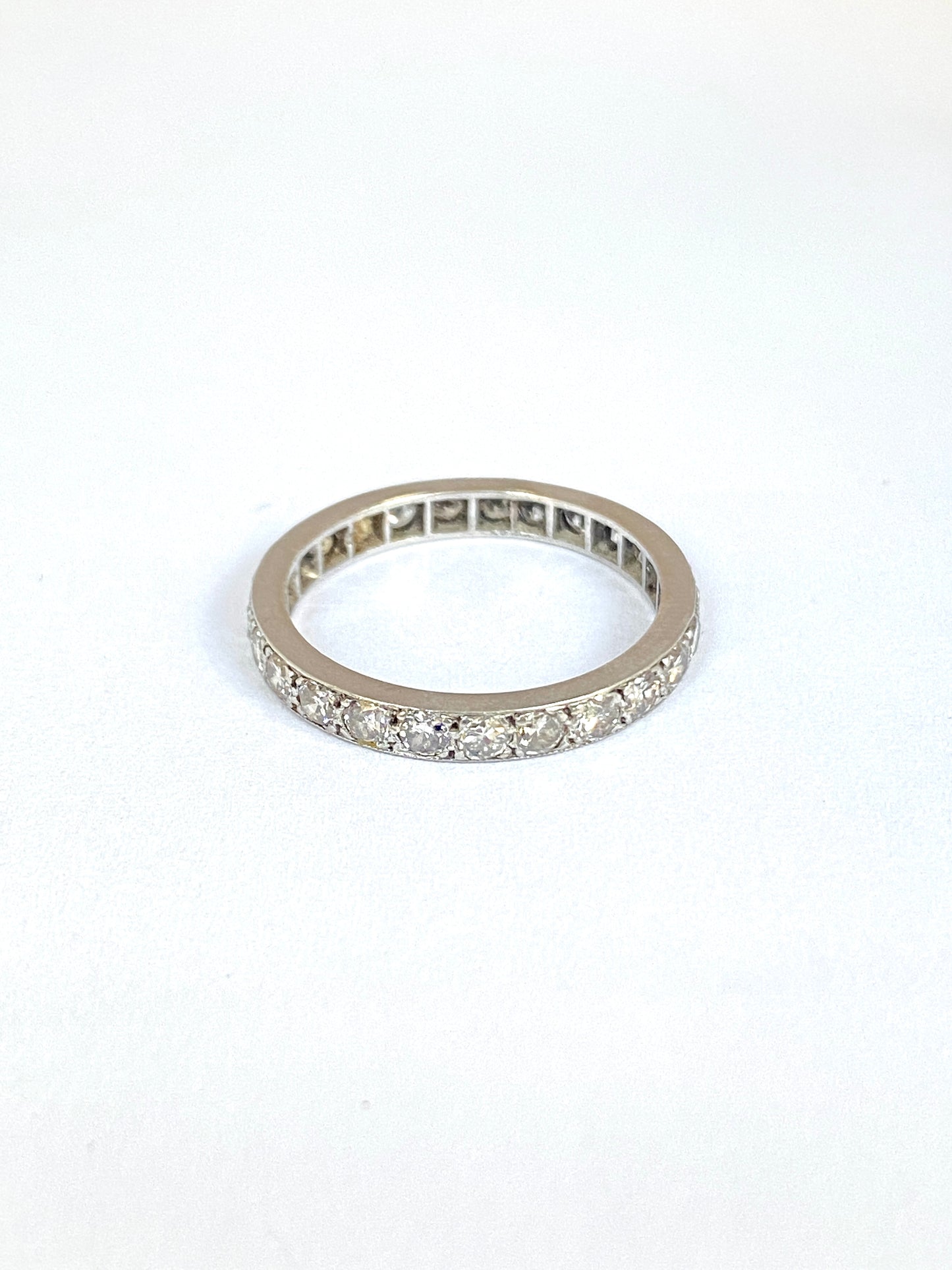 Vintage, Art Deco, Platinum Diamond Eternity Ring with 25 diamonds