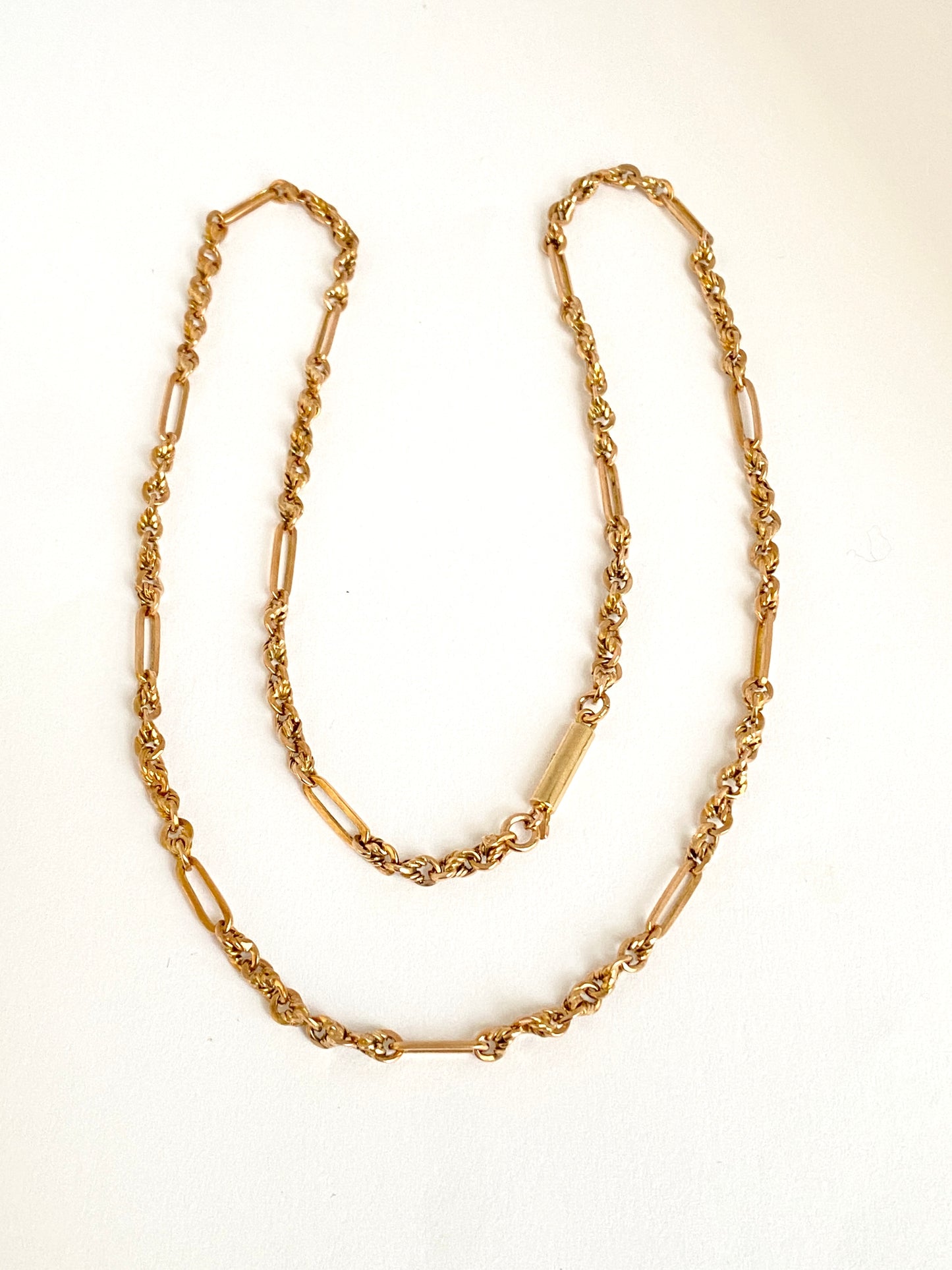 Vintage 9ct Gold Fancy Link Chain, 17 inches (7.23g)