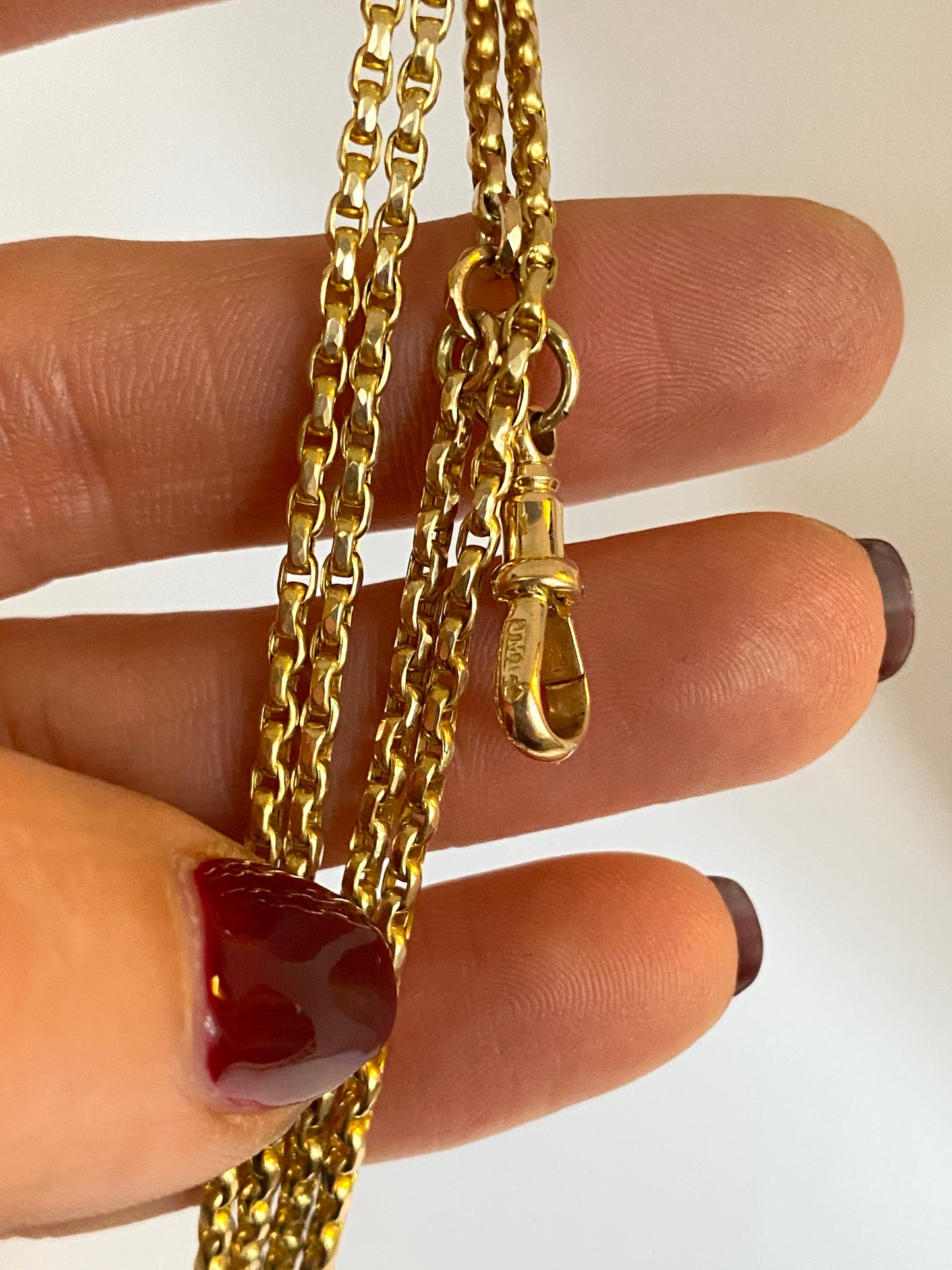 Heavy, Antique, 15ct Gold Victorian Long Guard Chain, 41 inches, 19.16g