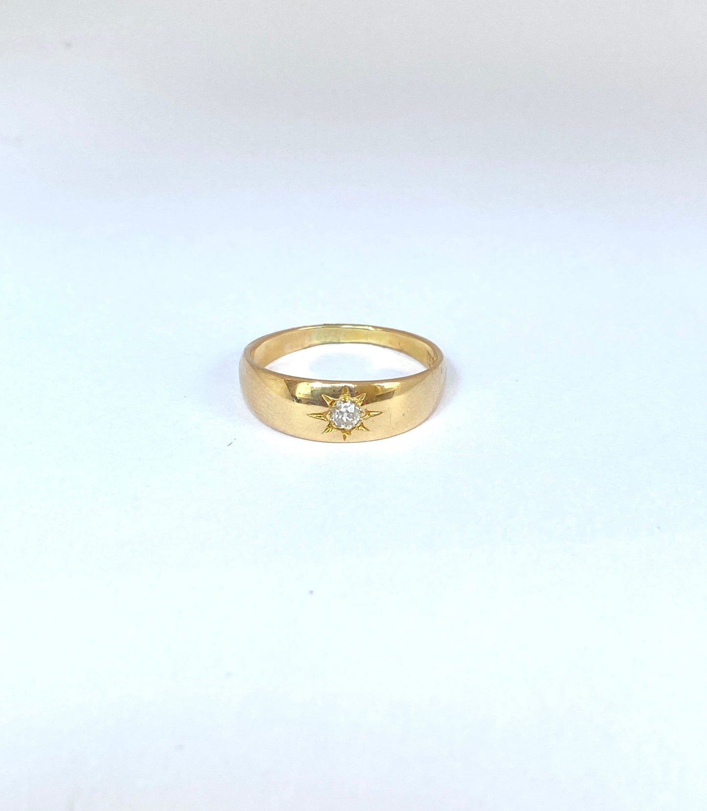 Vintage, 18ct Gold, Starburst Solitaire Ring, Hallmarked 18ct Gold, 1883