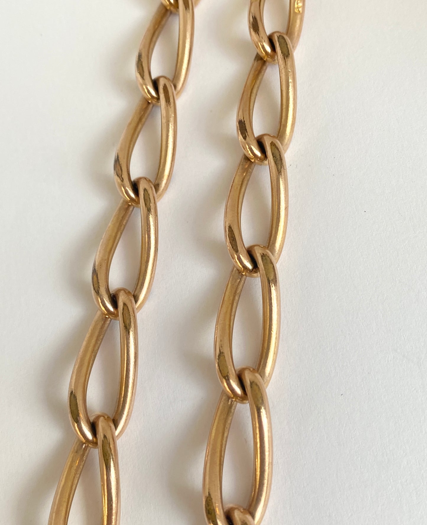 16.5 inch, Antique, Victorian 14ct Gold Filled Albert Watch Chain with matching T Bar and Dog Clips