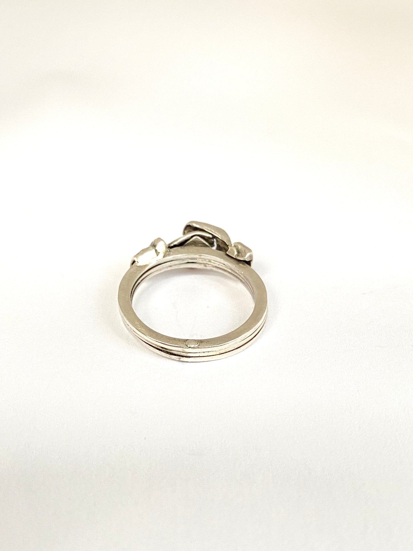 Antique, Sterling Silver, Fede/Gimmel Opening Ring with Heart