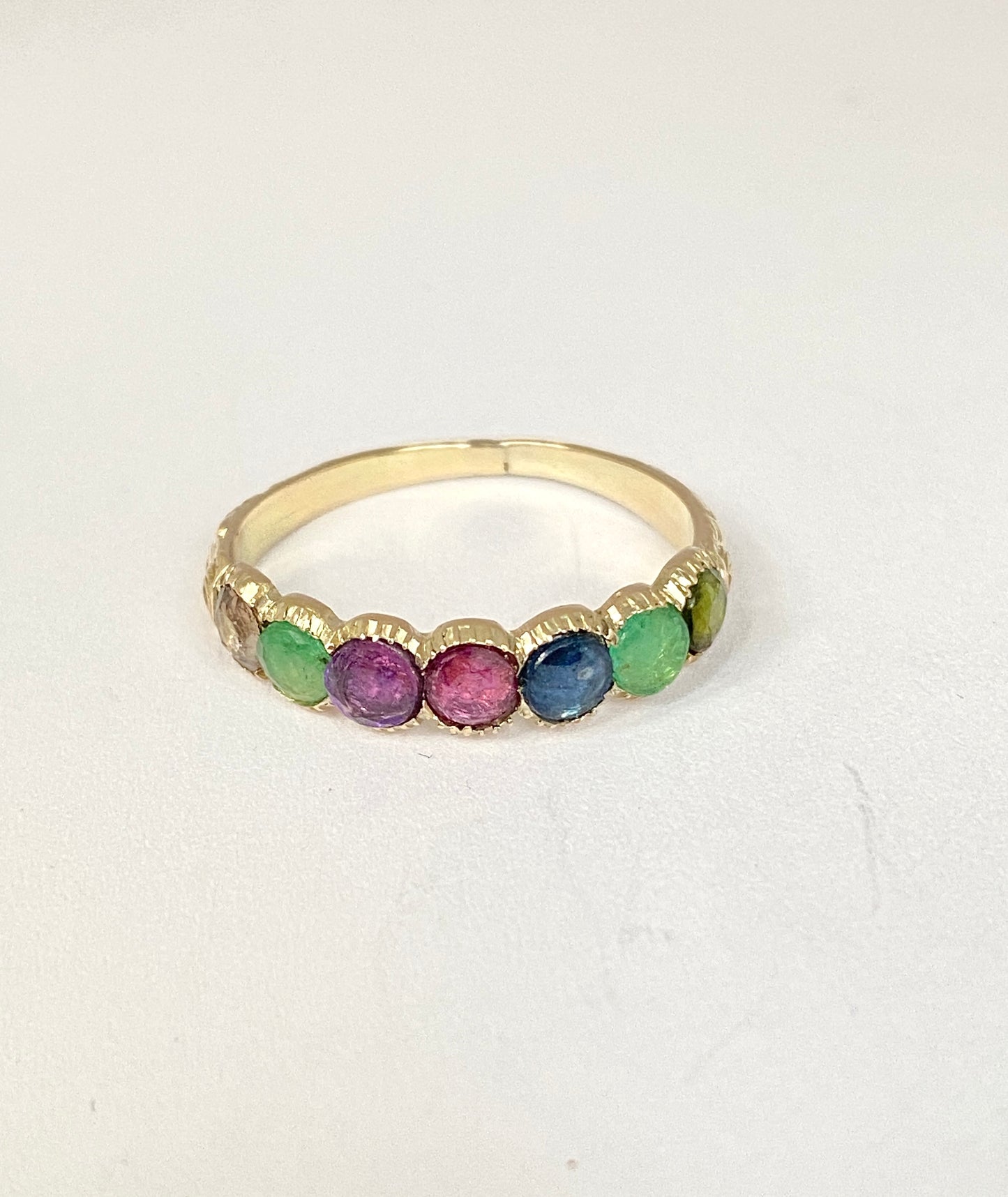 Rare, Georgian, 15ct Gold, Dearest, Acrostic Multi Gemstone Ring