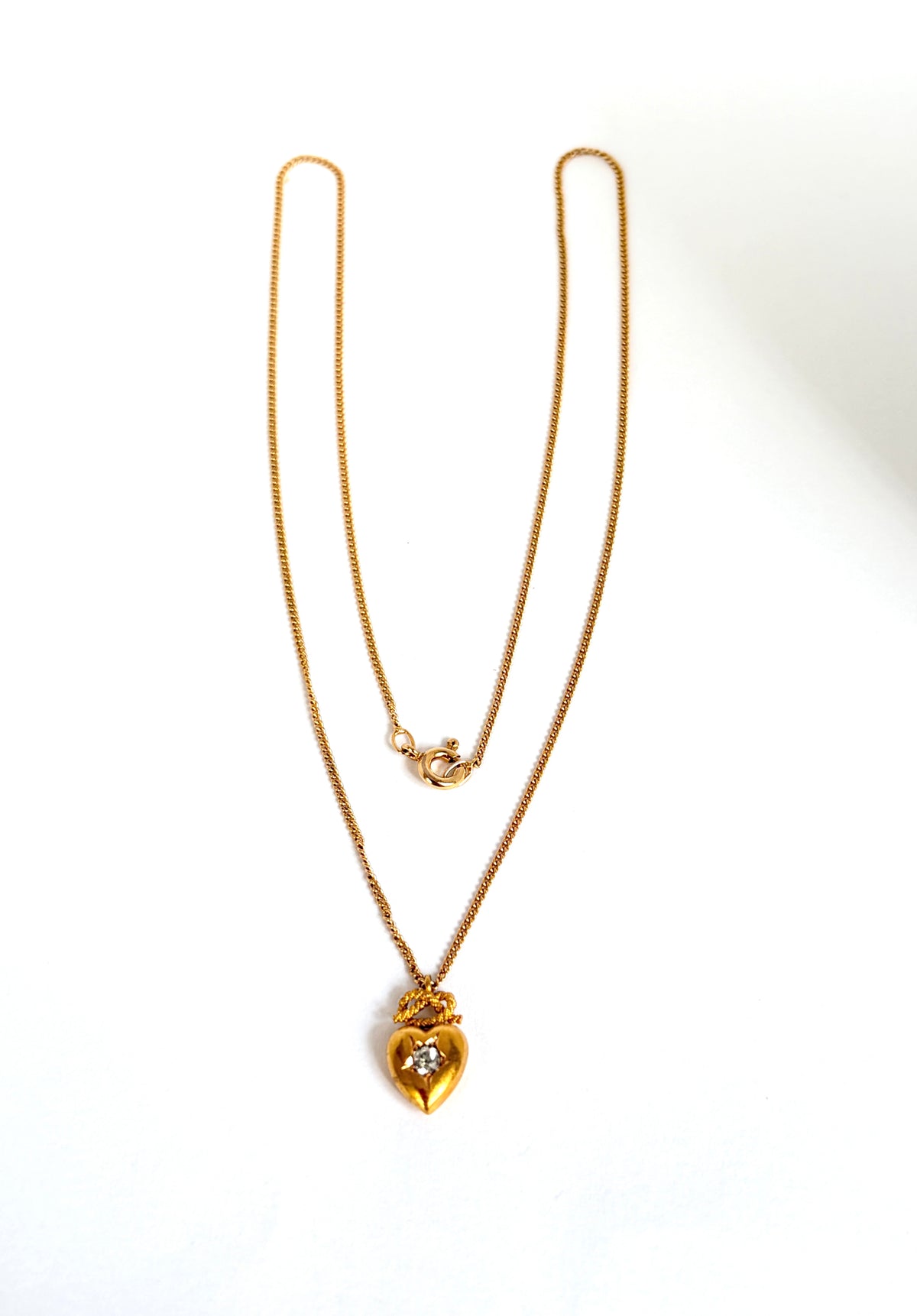 Vintage, 18 inch, 18ct Yellow Gold and Diamond 'Swirl' Necklace