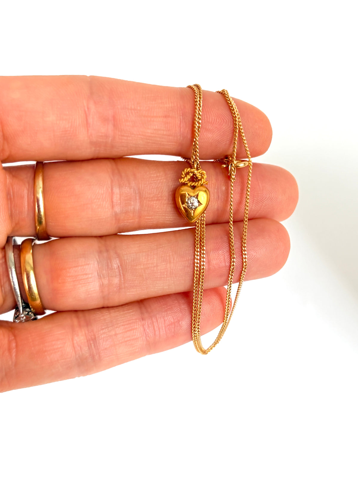 Vintage, 18 inch, 18ct Yellow Gold and Diamond 'Swirl' Necklace