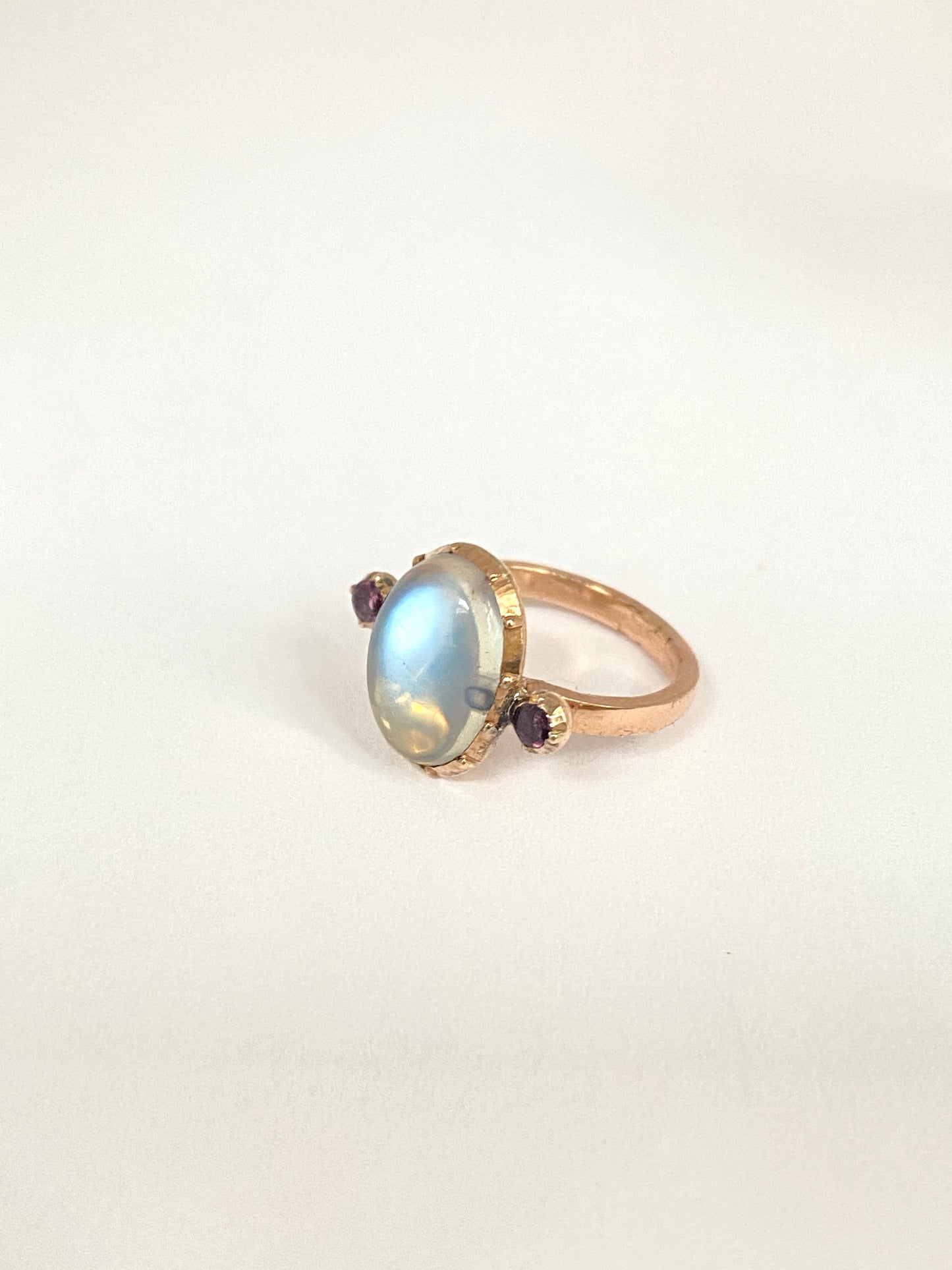 Vintage, 9ct Gold, Moonstone and Amethyst Ring