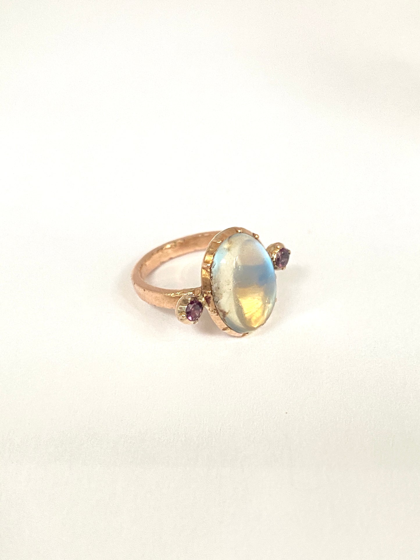 Vintage, 9ct Gold, Moonstone and Amethyst Ring