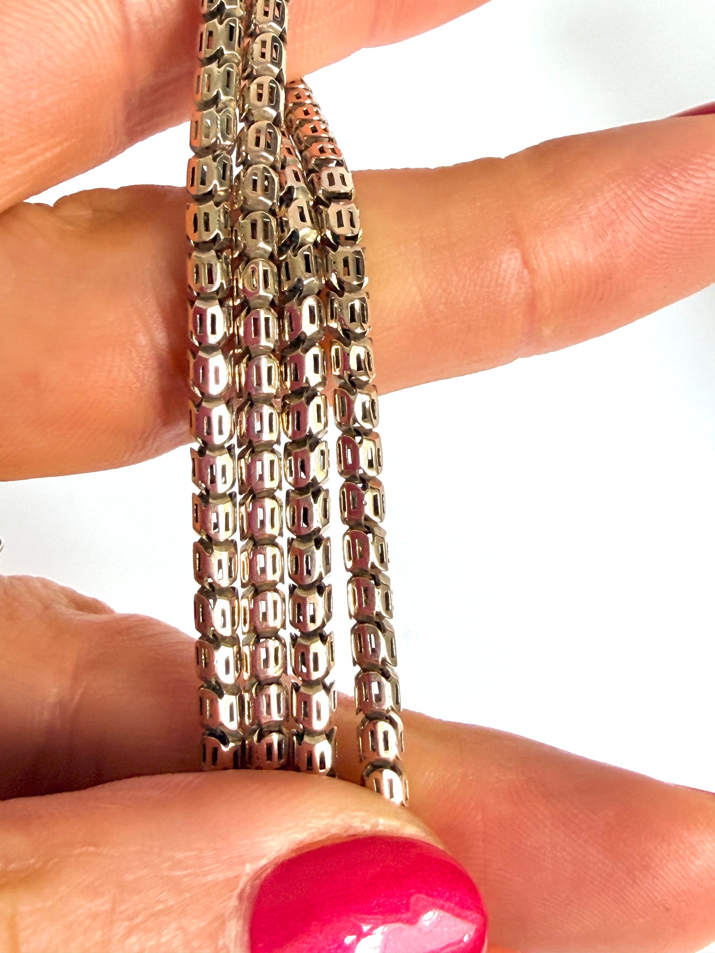 Antique, 9ct Gold Victorian Pierced Snake Link Long Guard, 64 inches, 39.16g