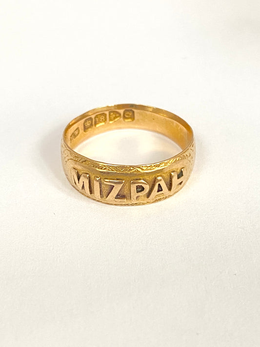 Antique, 18ct Yellow Gold Mizpah Ring, Hallmarked Chester, 1899