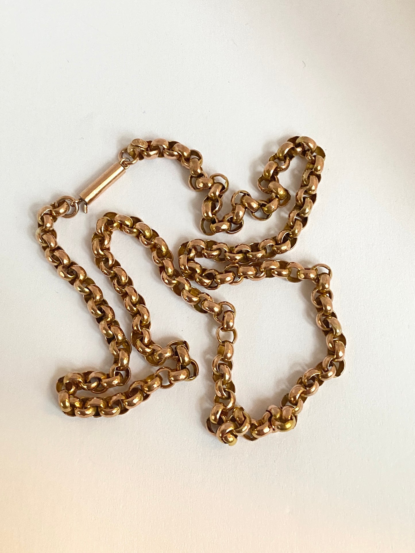 18 inch, 9ct Rosy Gold Vintage Belcher Chain (11.69g)