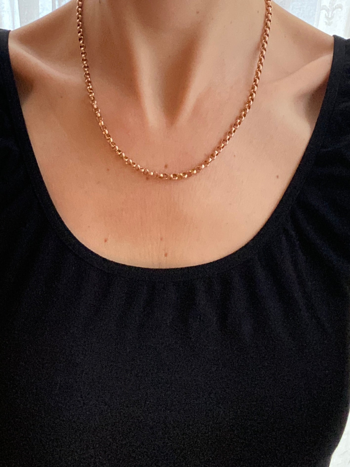 18 inch, 9ct Rosy Gold Vintage Belcher Chain (11.69g)