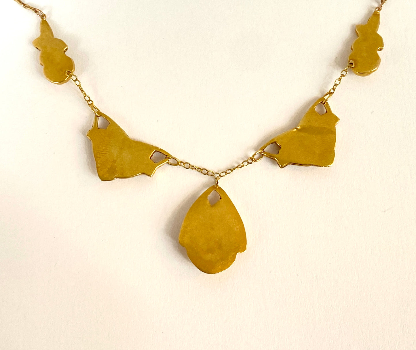 Belle Epoque, French, 18ct Gold Roses Necklace