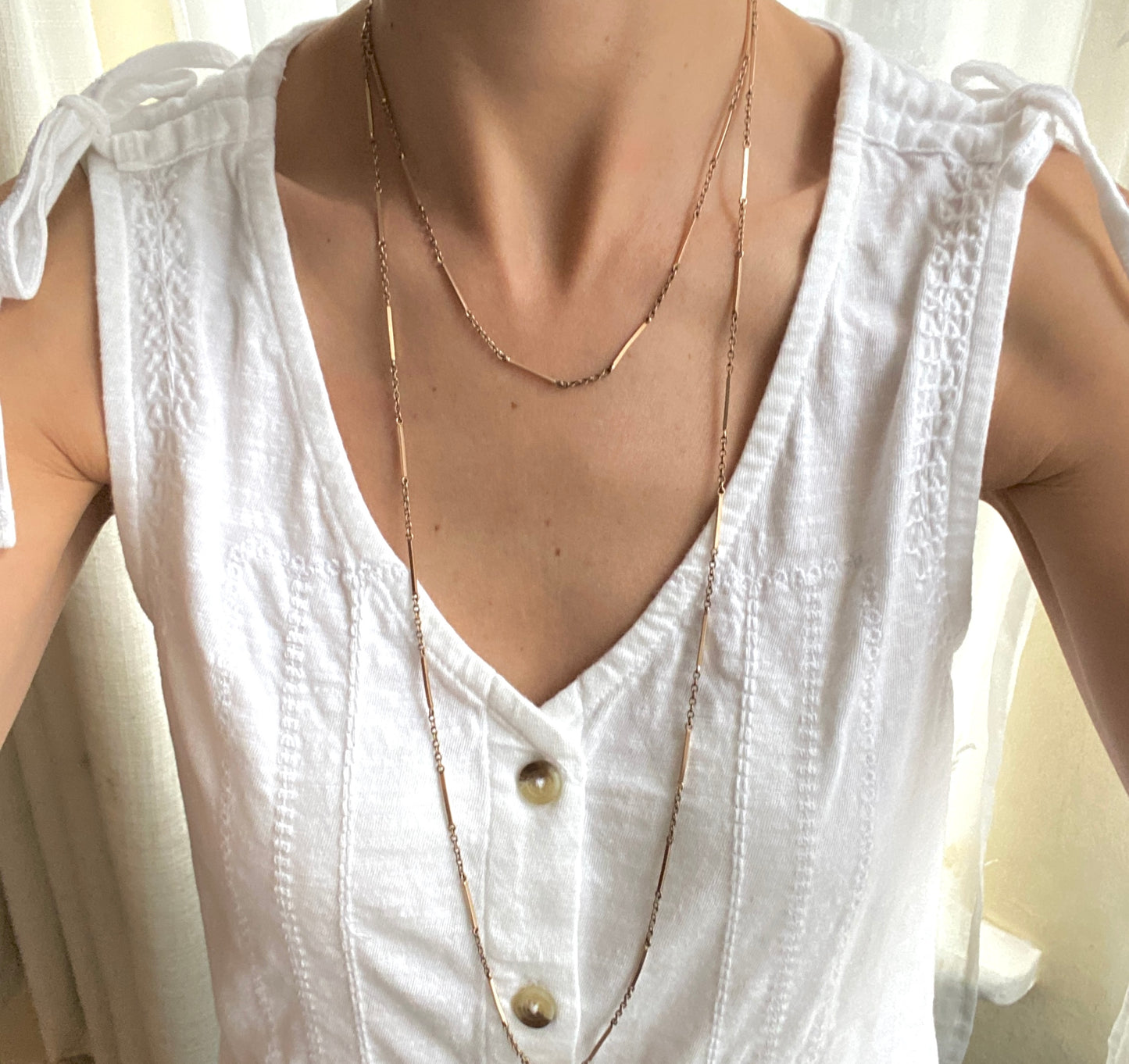 52 inch, Antique, Gold Filled Victorian Long Guard Chain with Bolt Ring 15.5g