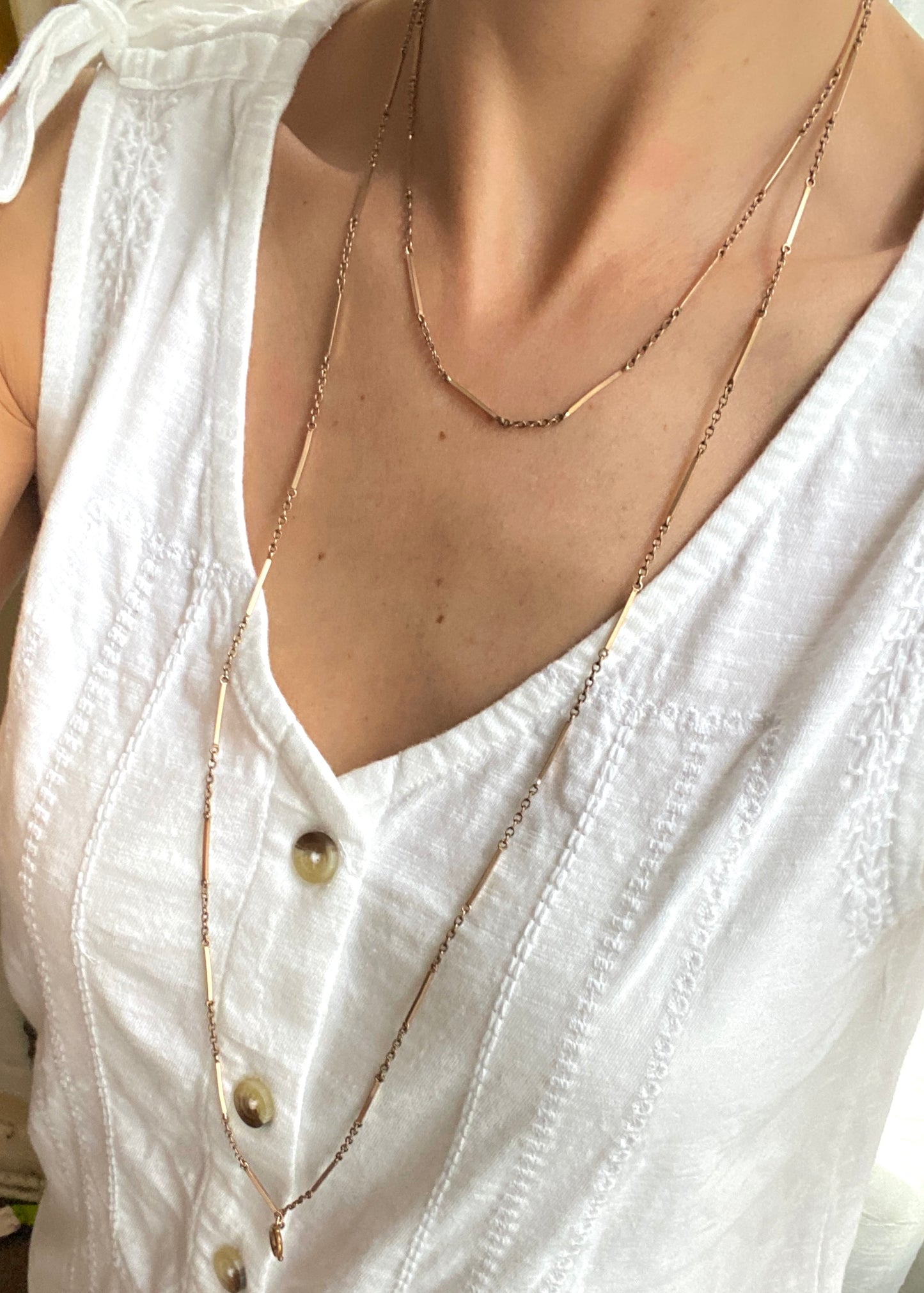 52 inch, Antique, Gold Filled Victorian Long Guard Chain with Bolt Ring 15.5g