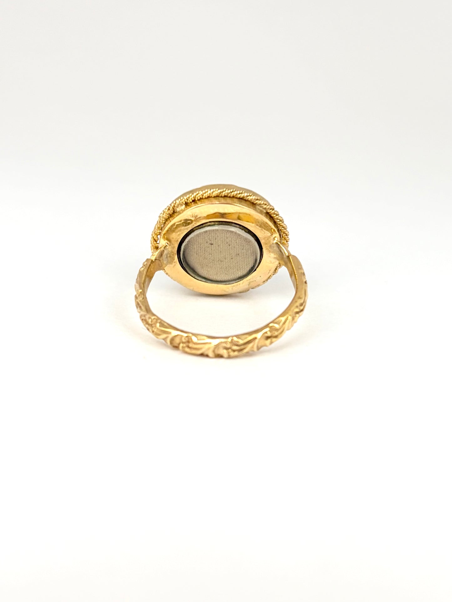 Art Deco, 18ct Gold Turquoise Bombe Ring with Locket Back
