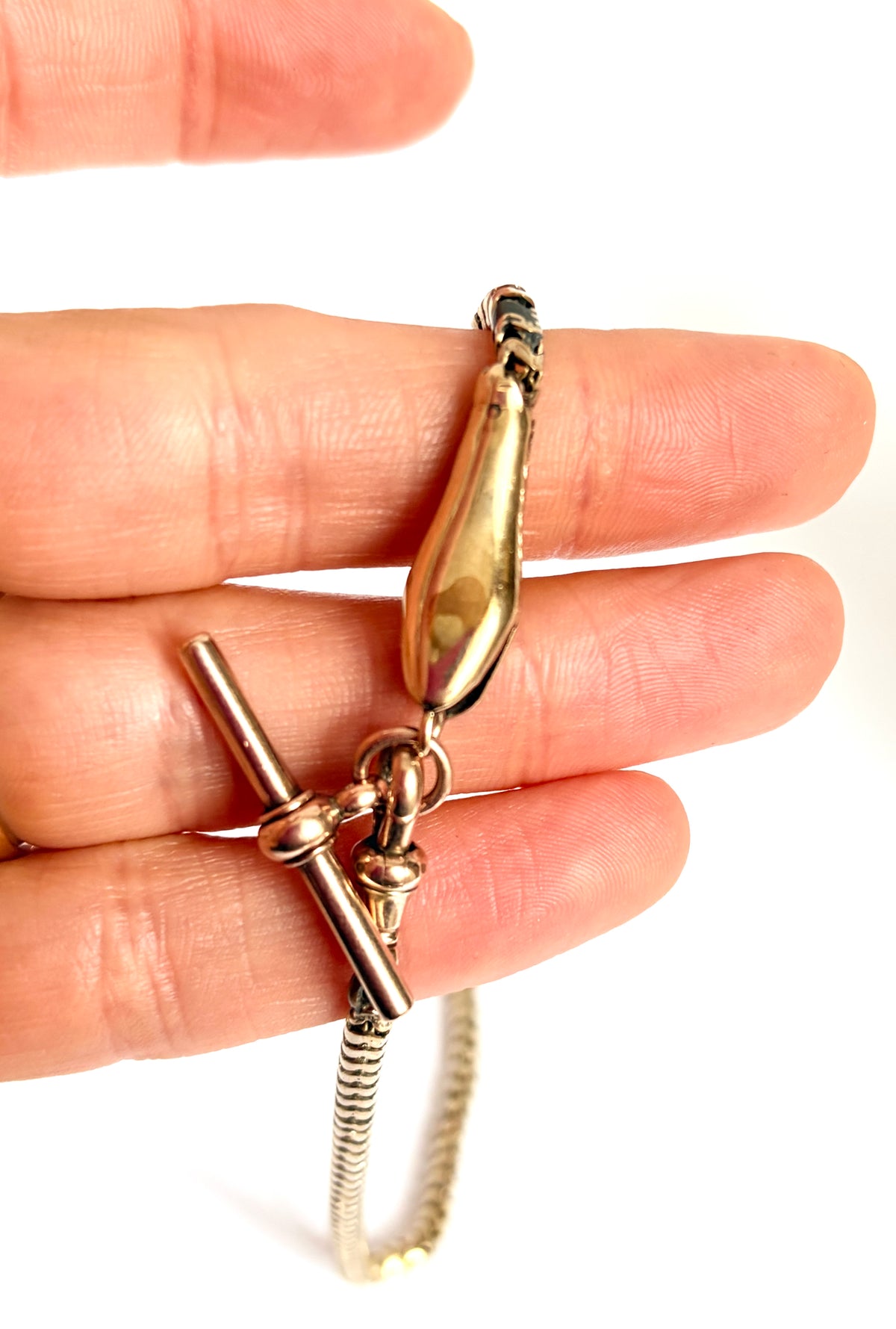 Antique, 9ct Gold Snake Chain Extender, 12 inches and 12.33g.