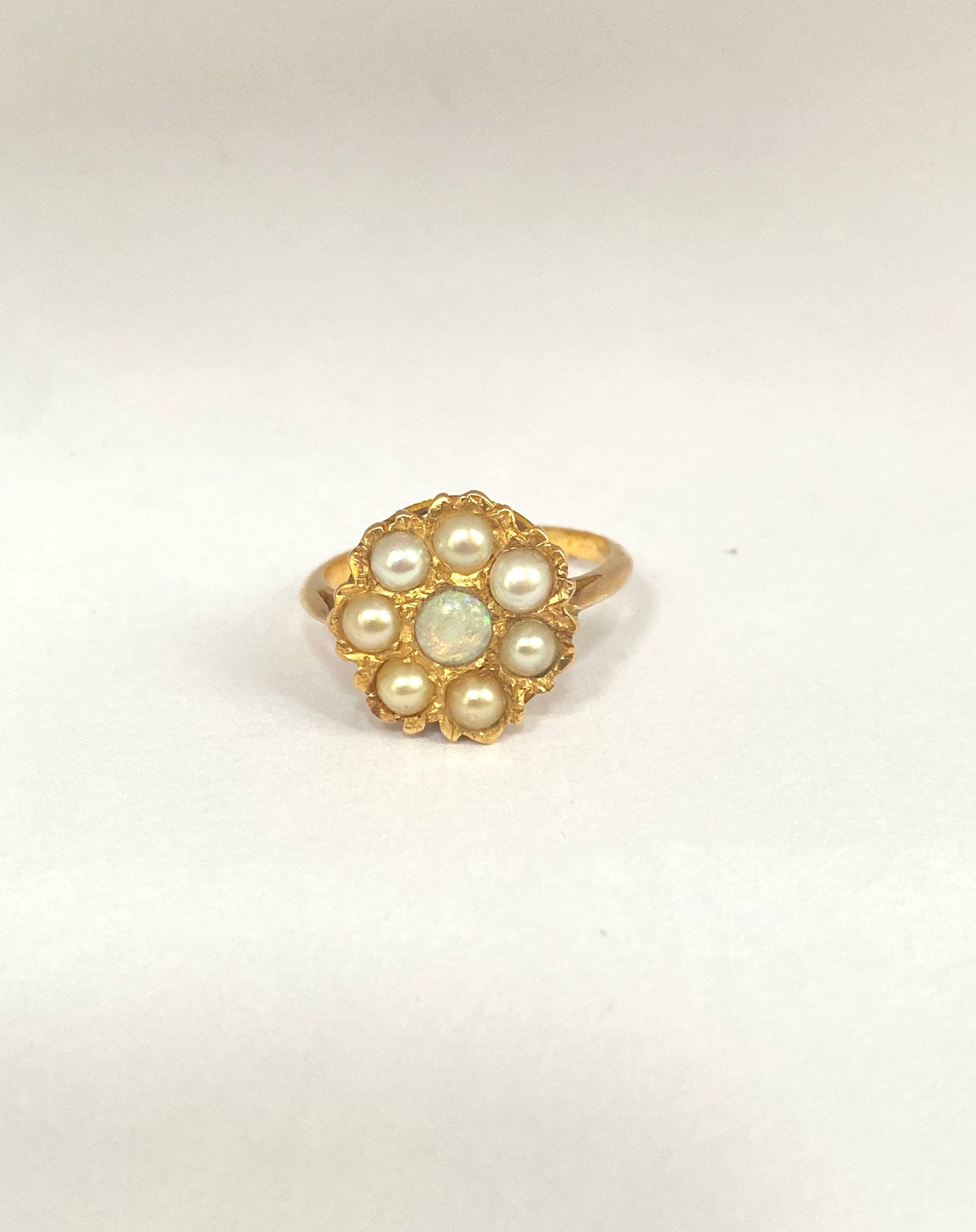 RESERVED Antique, Edwardian, 18ct Gold Opal and Pearl Ring