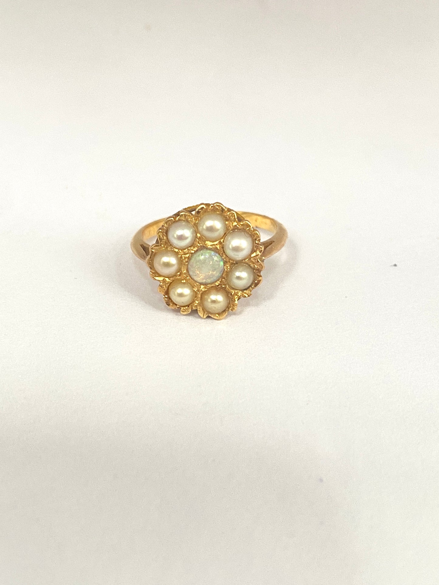 RESERVED Antique, Edwardian, 18ct Gold Opal and Pearl Ring