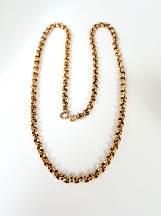 Chunky, Hallmarked, 9ct Gold Belcher Chain, 18.14g and 21 inches