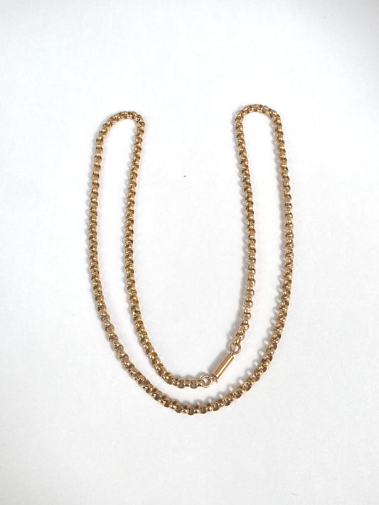 Antique 9ct Gold Victorian Belcher Chain, 18 inches with barrel clasp (7.58g)