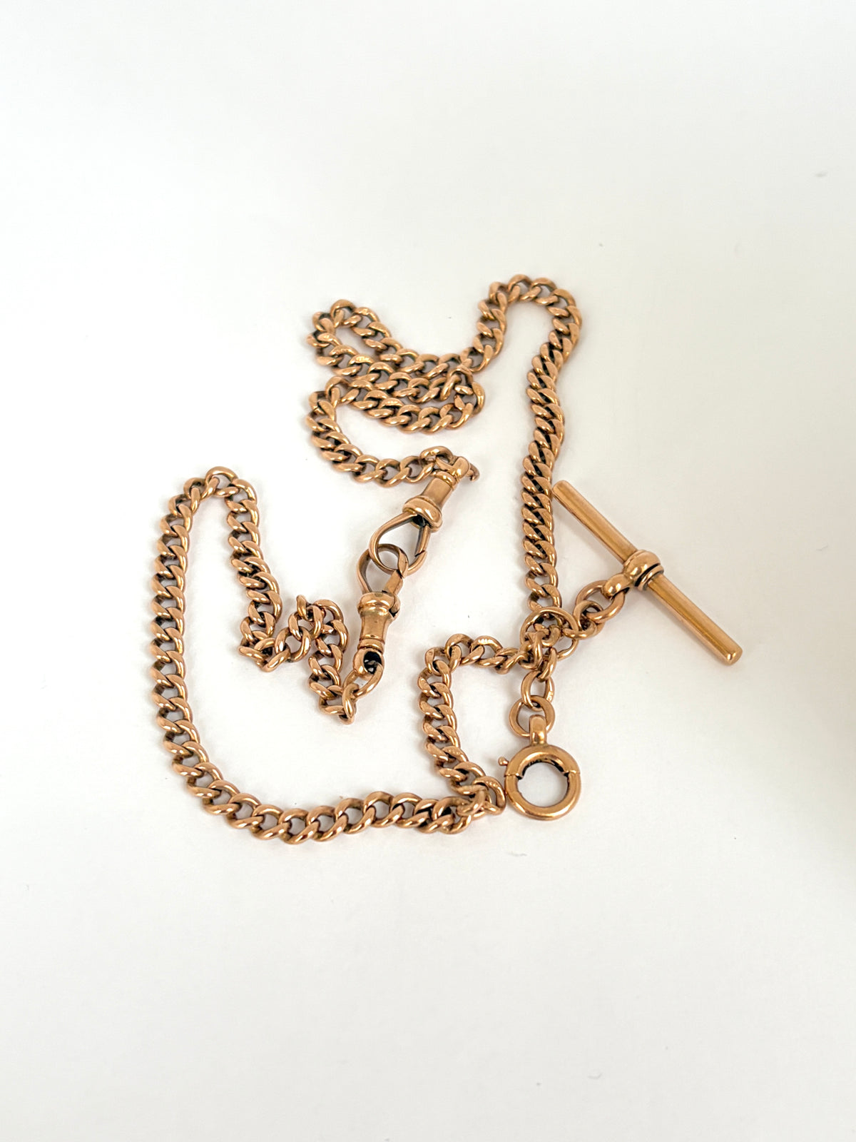 18 inch, Antique, Victorian 9ct Rosy Gold Albert Watch Chain (24.69g)