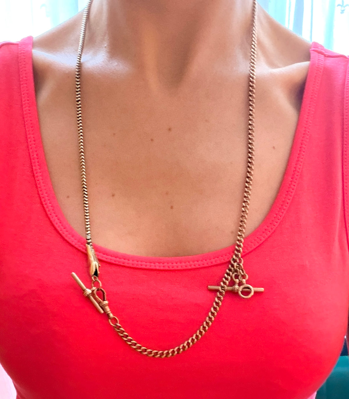 Antique, 9ct Gold Snake Chain Extender, 12 inches and 12.33g.