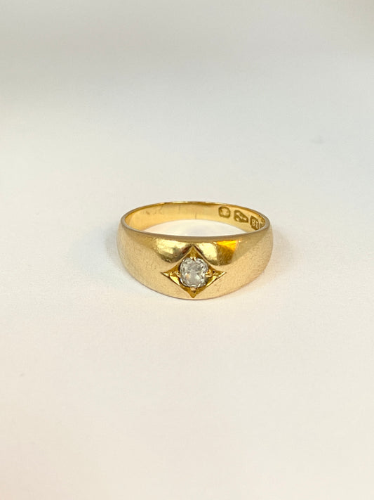 Antique, Victorian, 18ct Gold, Old Mine Cut Diamond Solitaire Ring,  4.76g