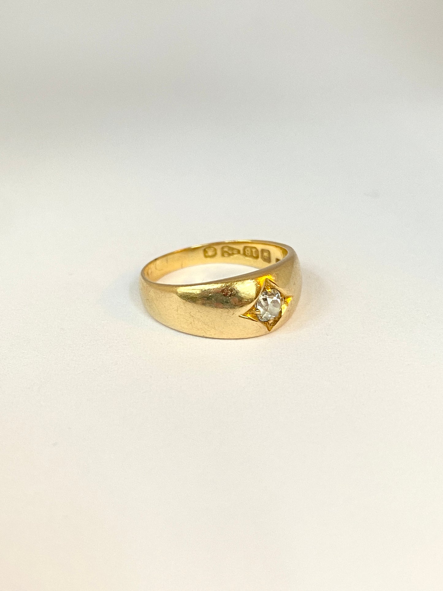 Antique, Victorian, 18ct Gold, Old Mine Cut Diamond Solitaire Ring,  4.76g