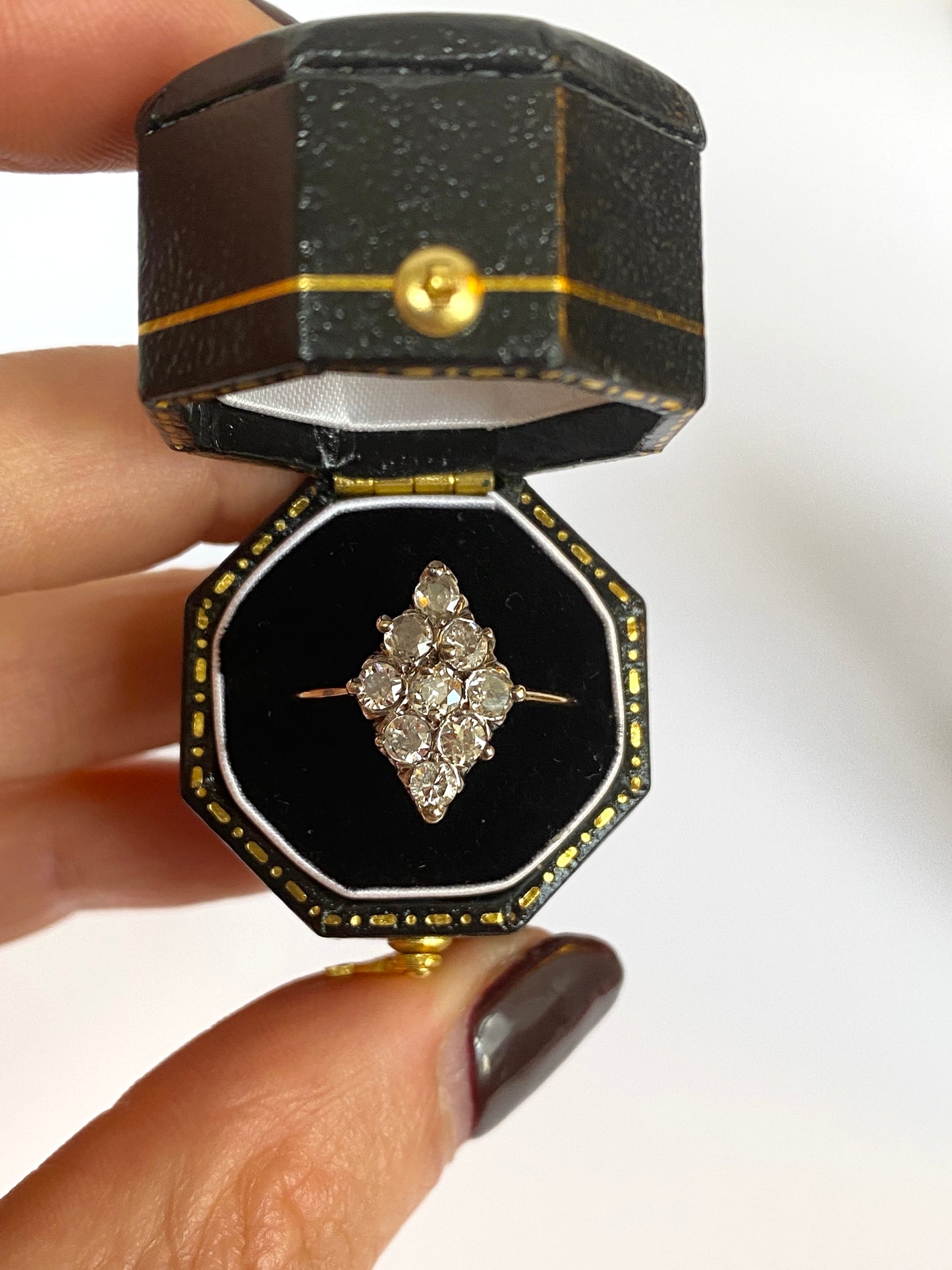 9ct Gold, Vintage, Diamond Marquise Engagement Ring