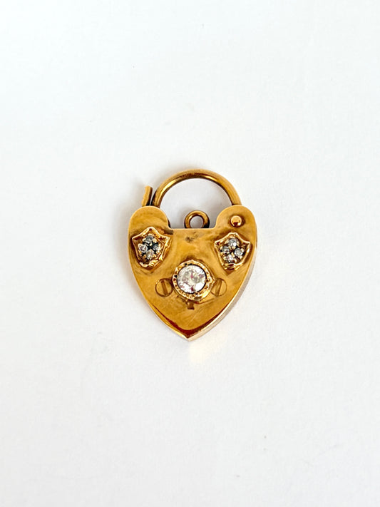 Vintage, 9ct Gold Padlock with Diamonds