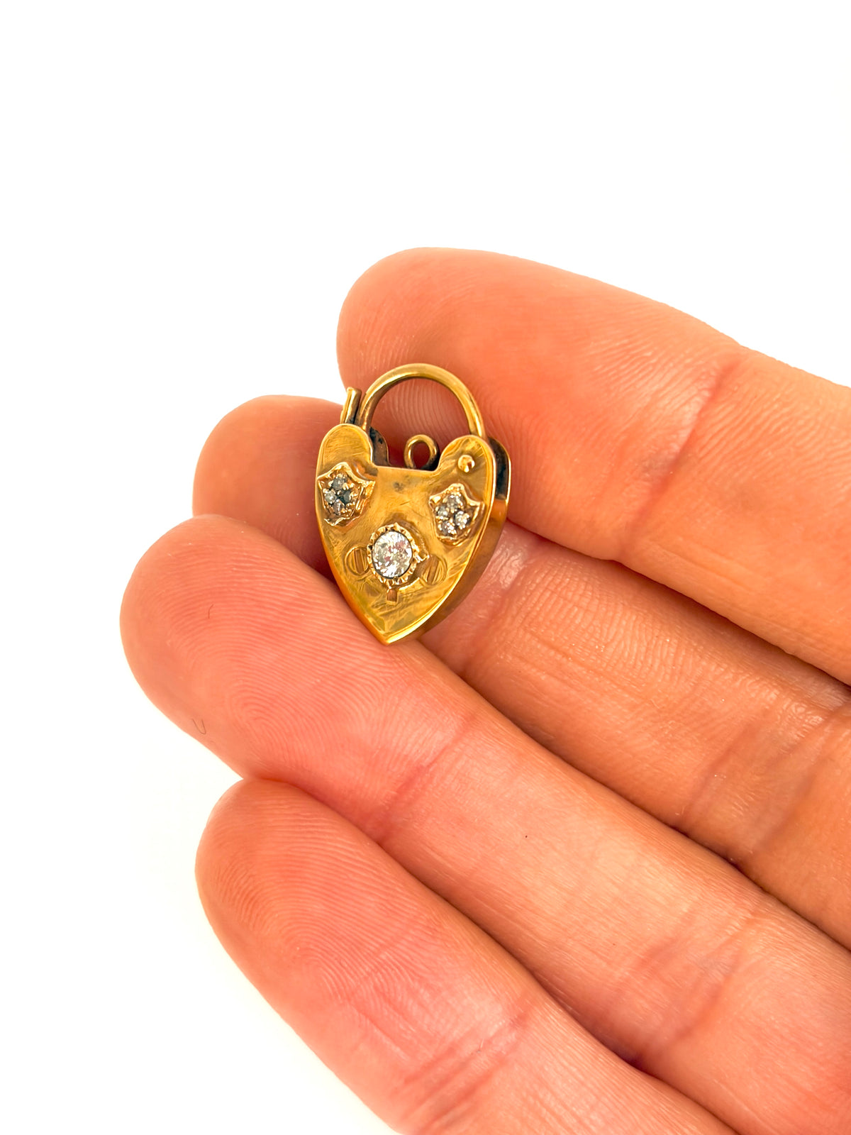 Vintage, 9ct Gold Padlock with Diamonds