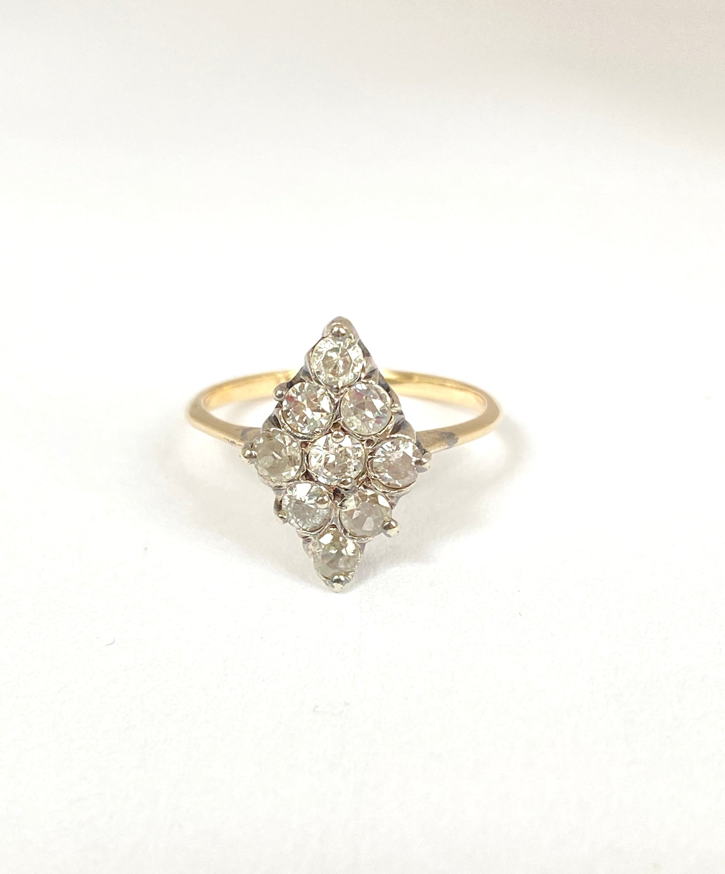 9ct Gold, Vintage, Diamond Marquise Engagement Ring