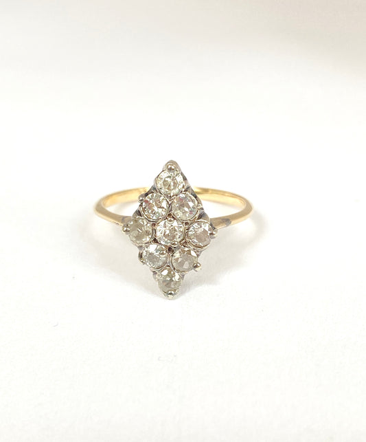 9ct Gold, Vintage, Diamond Marquise Engagement Ring