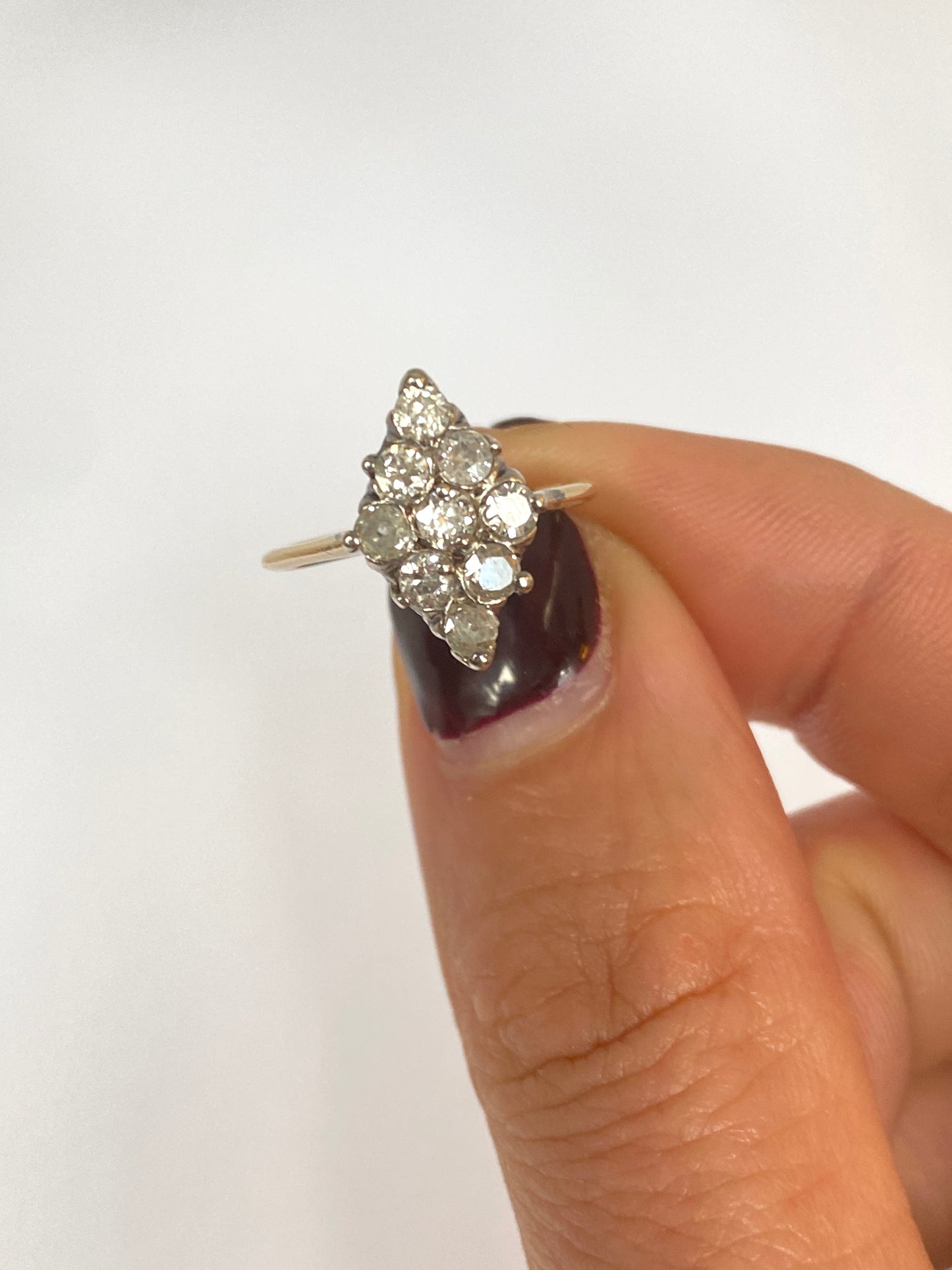 9ct Gold, Vintage, Diamond Marquise Engagement Ring