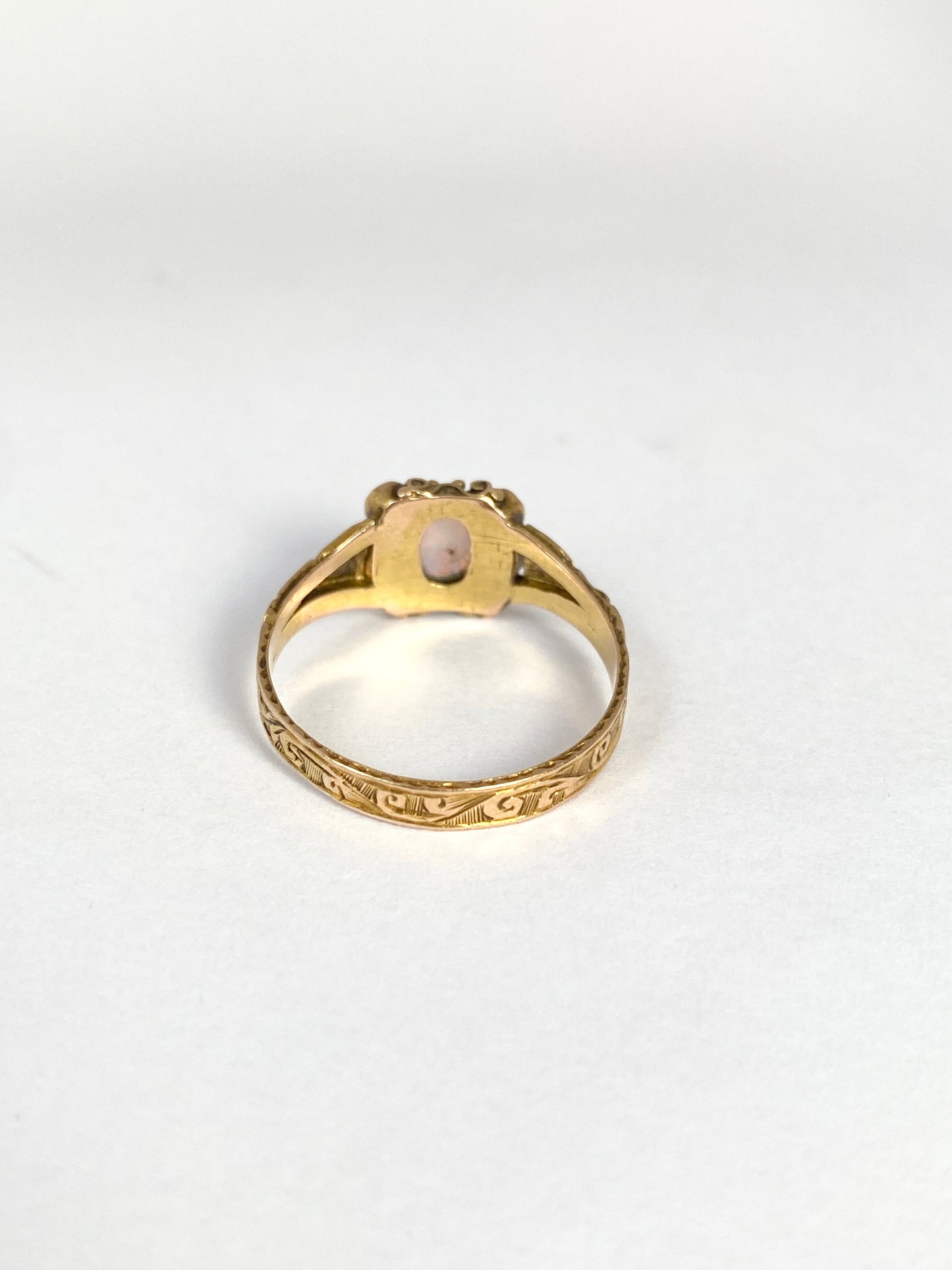 Antique, Victorian, 15ct Gold Emerald and Opal Ring, Hallmarked, Birmingham, 15ct Gold, 1868